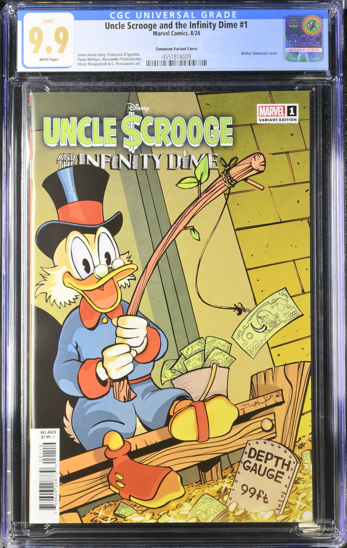 Uncle Scrooge and the Infinity Dime #1 Simonson 1:25 Retailer Incentive CGC 9.9