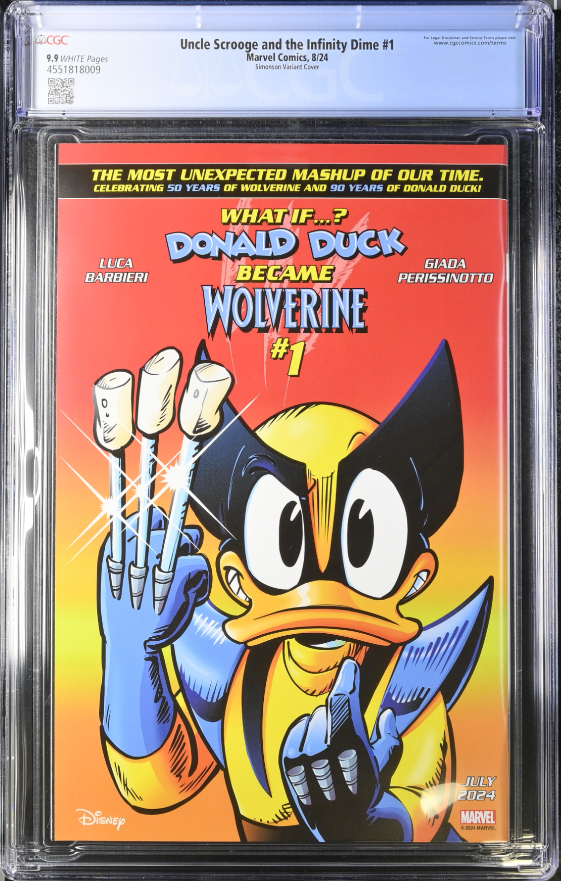 Uncle Scrooge and the Infinity Dime #1 Simonson 1:25 Retailer Incentive CGC 9.9