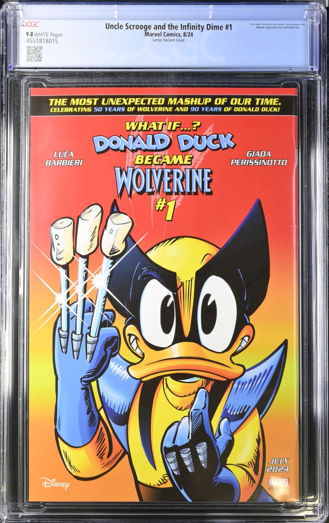 Uncle Scrooge and the Infinity Dime #1 Larraz 1:100 Retailer Incentive Variant CGC 9.8