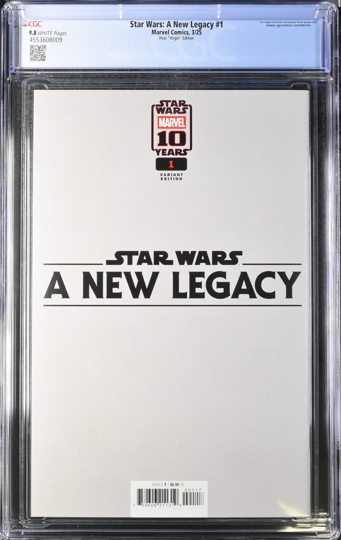 Star Wars: A New Legacy #1 Hotz 1:50 Virgin Retailer Incentive Variant CGC 9.8