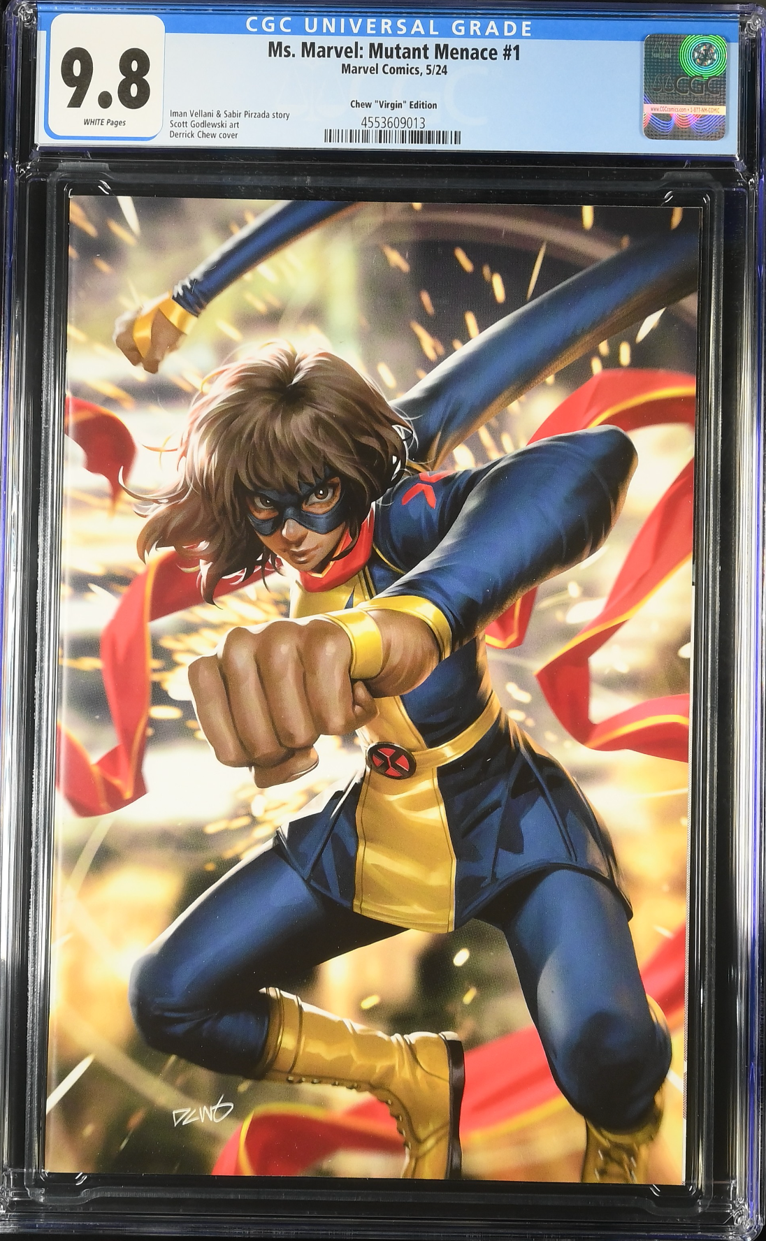 Ms. Marvel: Mutant Menace #1 Chew 1:50 Virgin Retailer Incentive Variant CGC 9.8