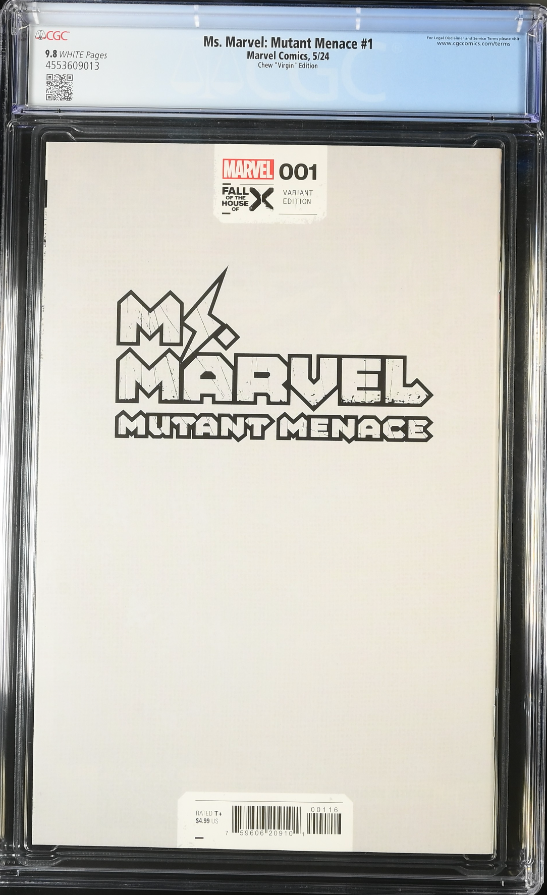 Ms. Marvel: Mutant Menace #1 Chew 1:50 Virgin Retailer Incentive Variant CGC 9.8