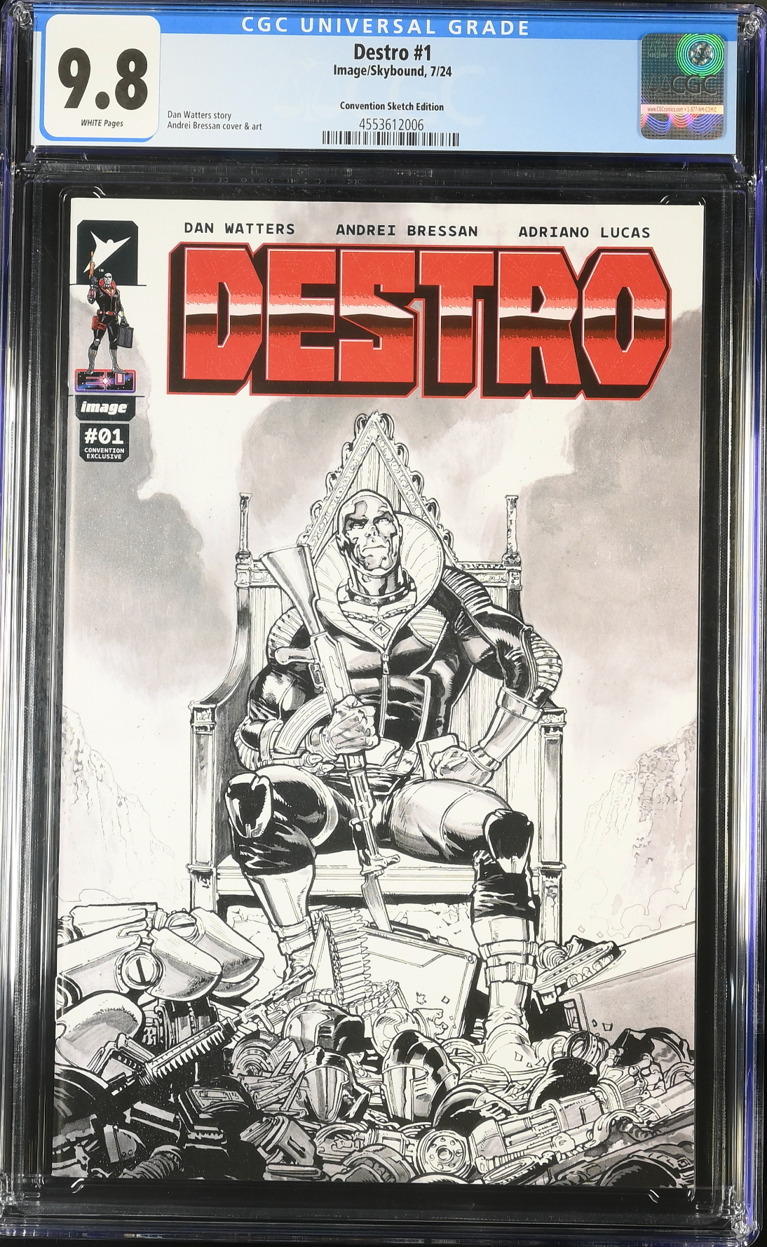 Destro #1 Bressan SDCC B/W Variant CGC 9.8