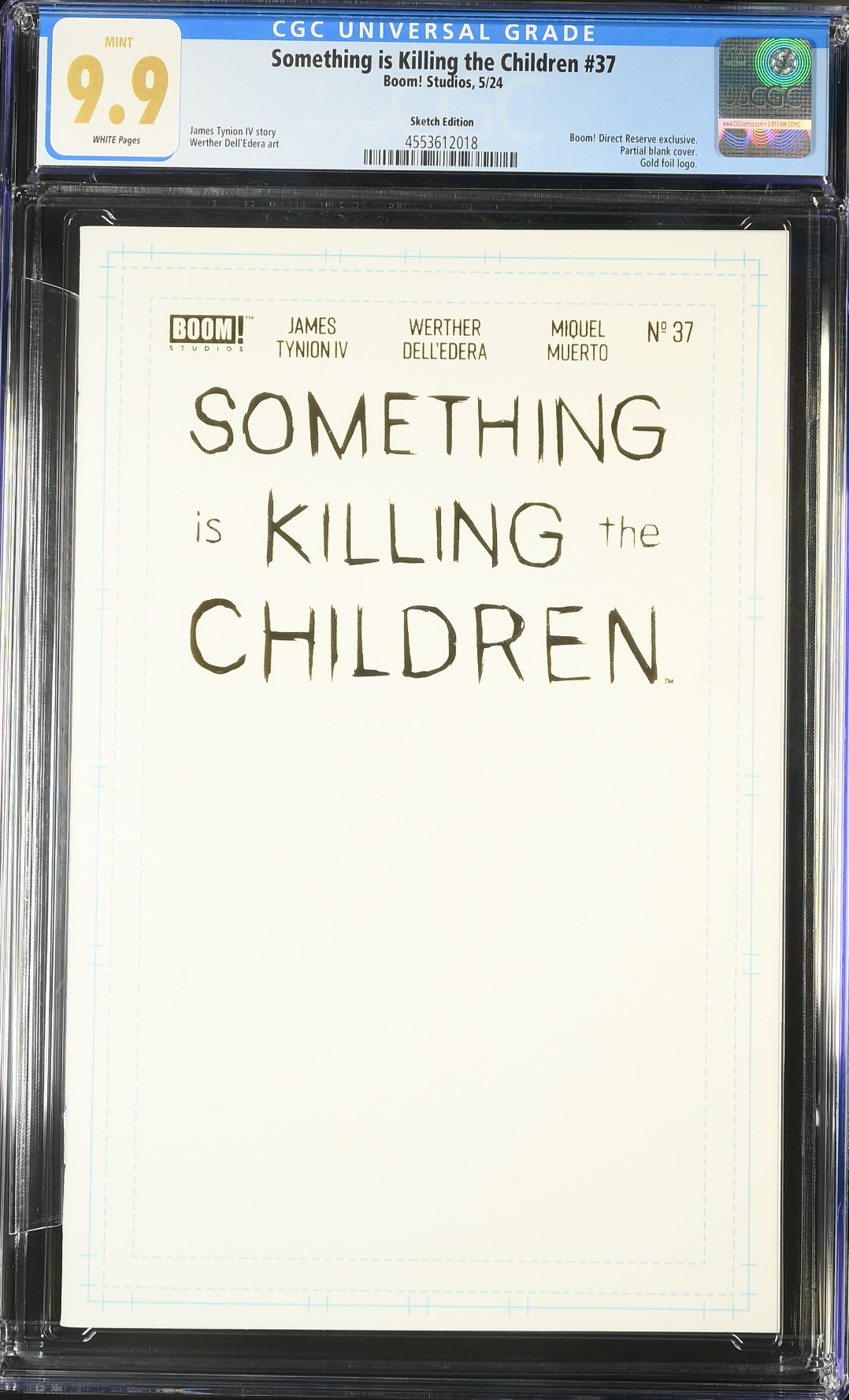 Something is Killing the Children #37 SDCC Gold Spot Foil Block Sketch Variant CGC 9.9