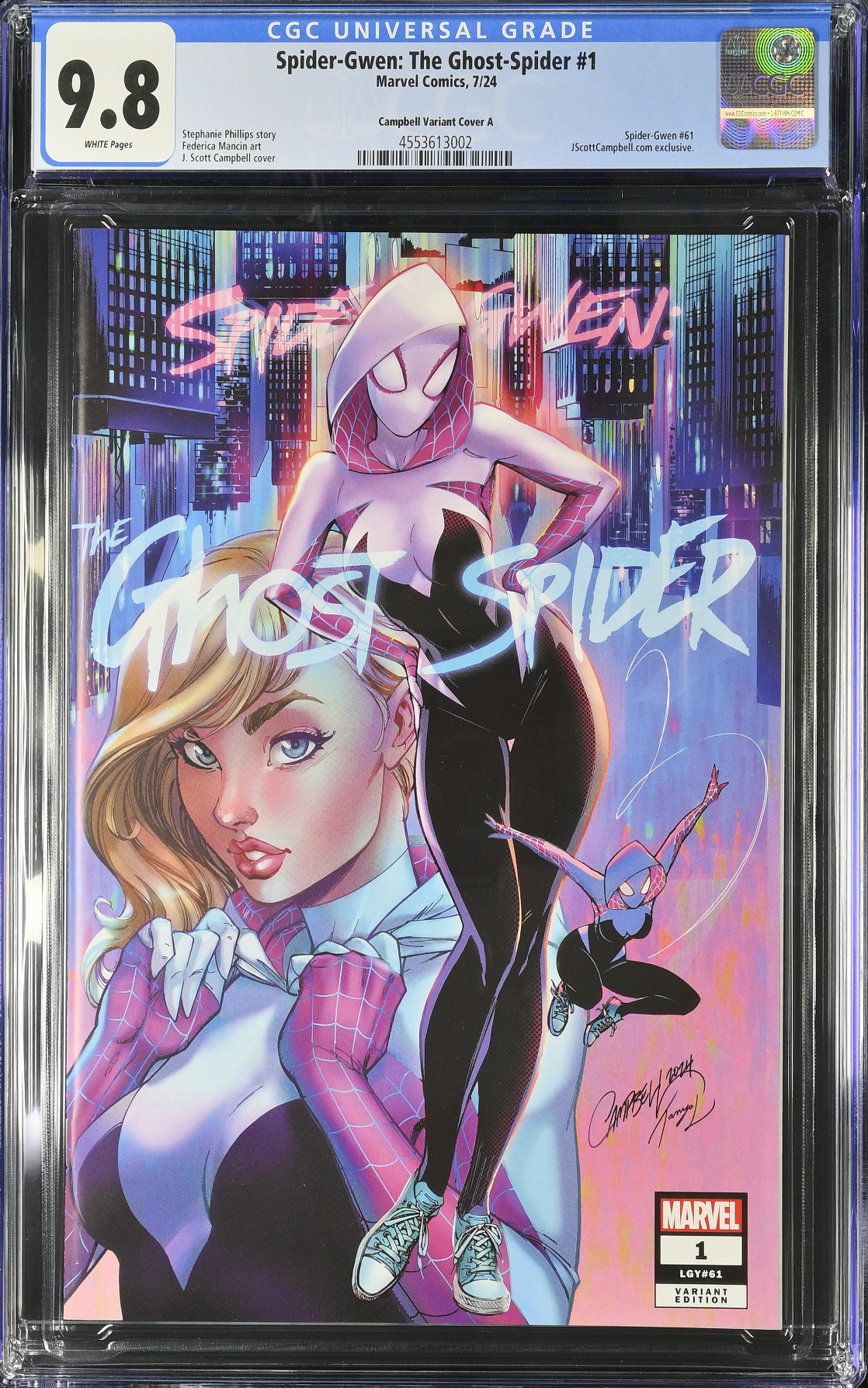 Spider-Gwen: The Ghost Spider #1 J. Scott Campbell Exclusive A CGC 9.8