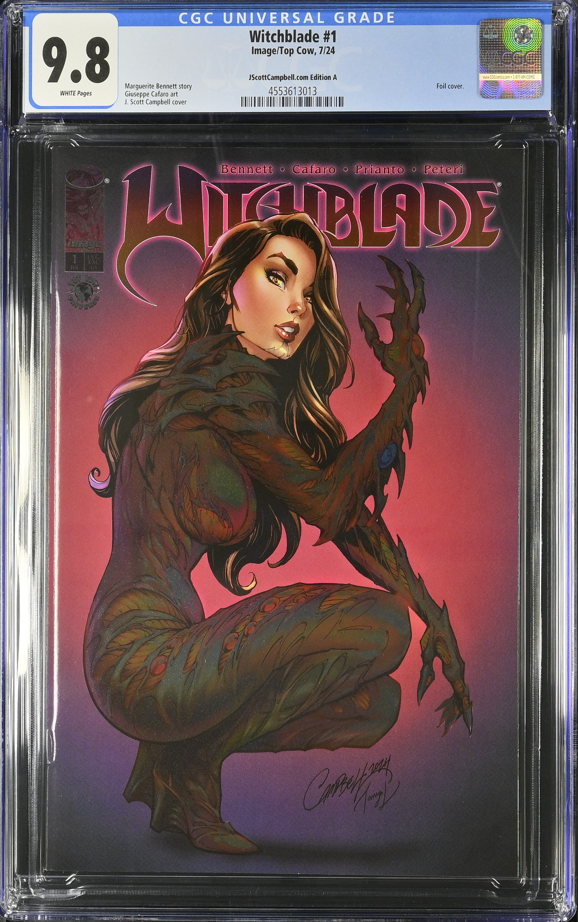 Witchblade #1 J. Scott Campbell Exclusive A SDCC Foil CGC 9.8