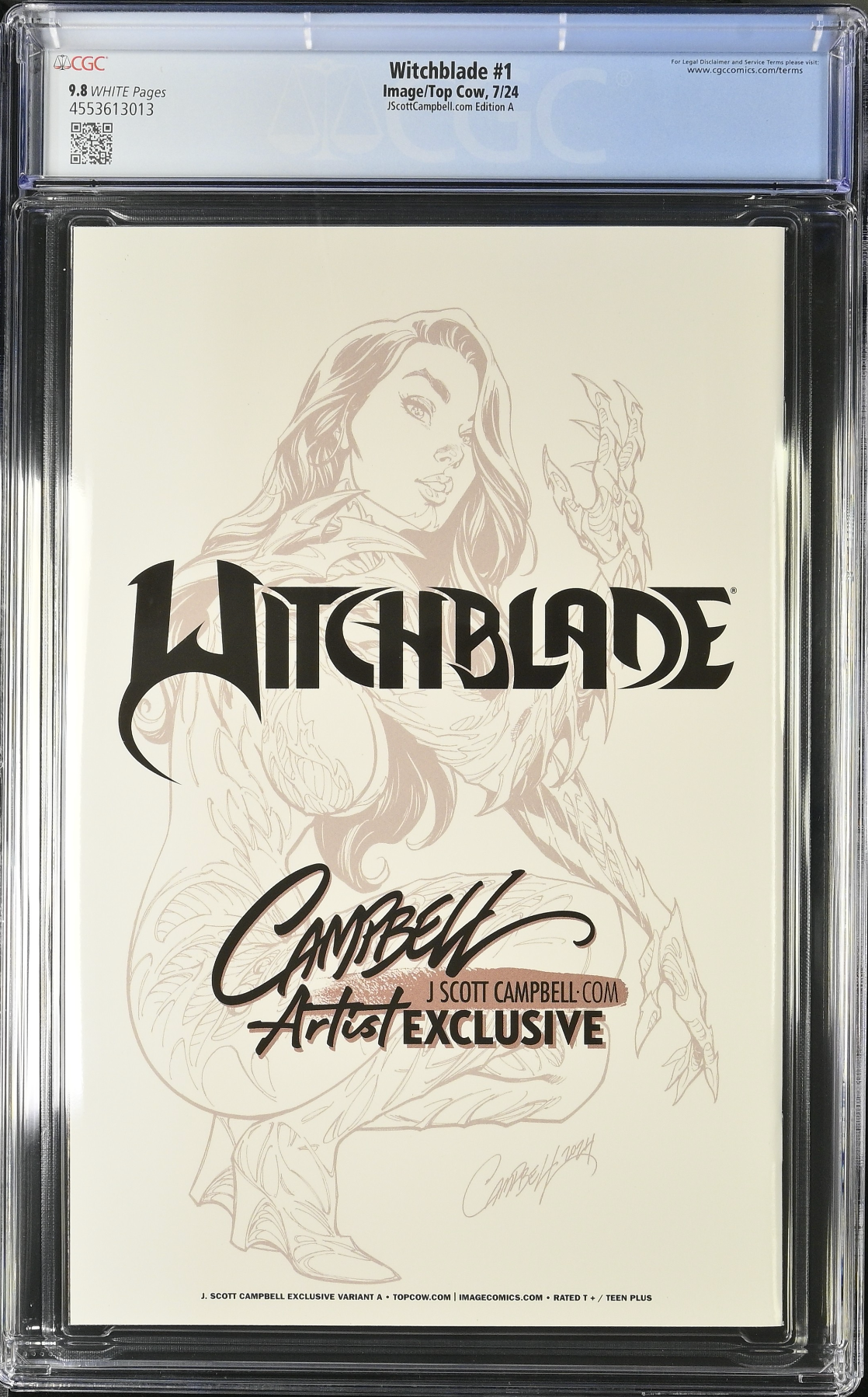 Witchblade #1 J. Scott Campbell Exclusive A SDCC Foil CGC 9.8