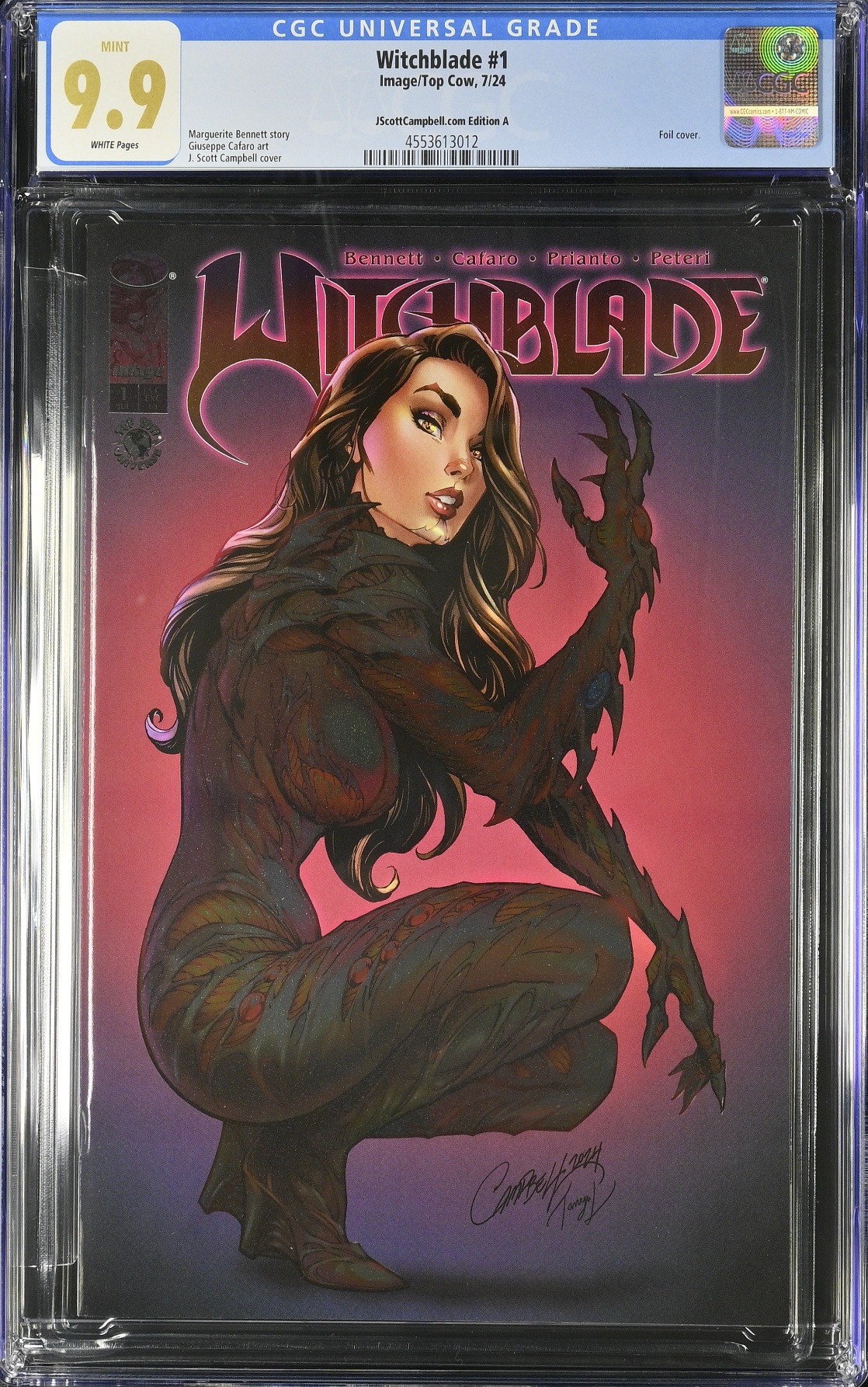 Witchblade #1 J. Scott Campbell Exclusive A SDCC Foil CGC 9.9