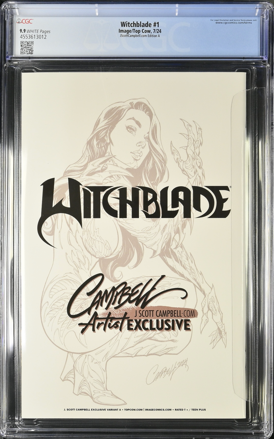 Witchblade #1 J. Scott Campbell Exclusive A SDCC Foil CGC 9.9