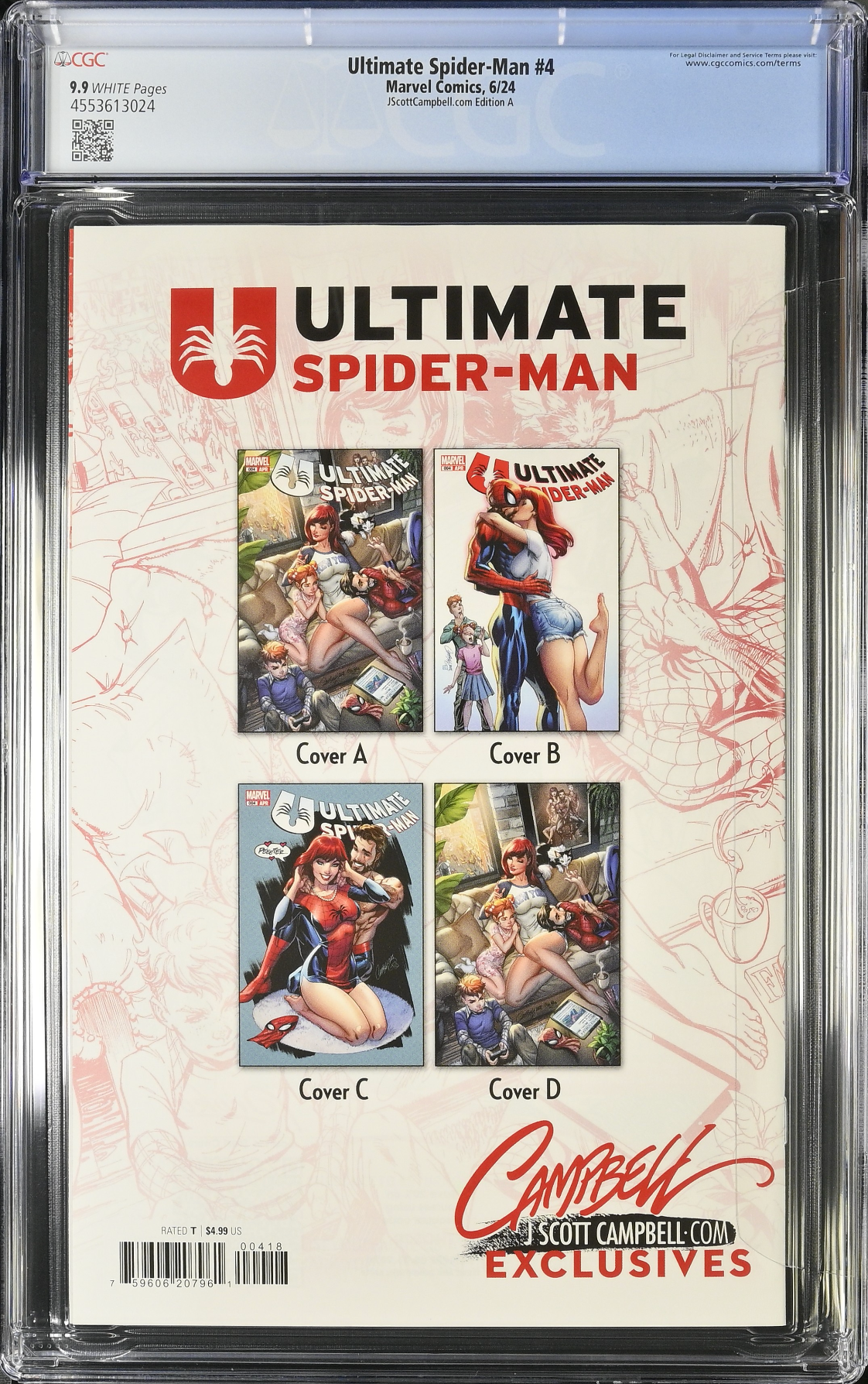 Ultimate Spider-Man #4 J. Scott Campbell Exclusive A CGC 9.9