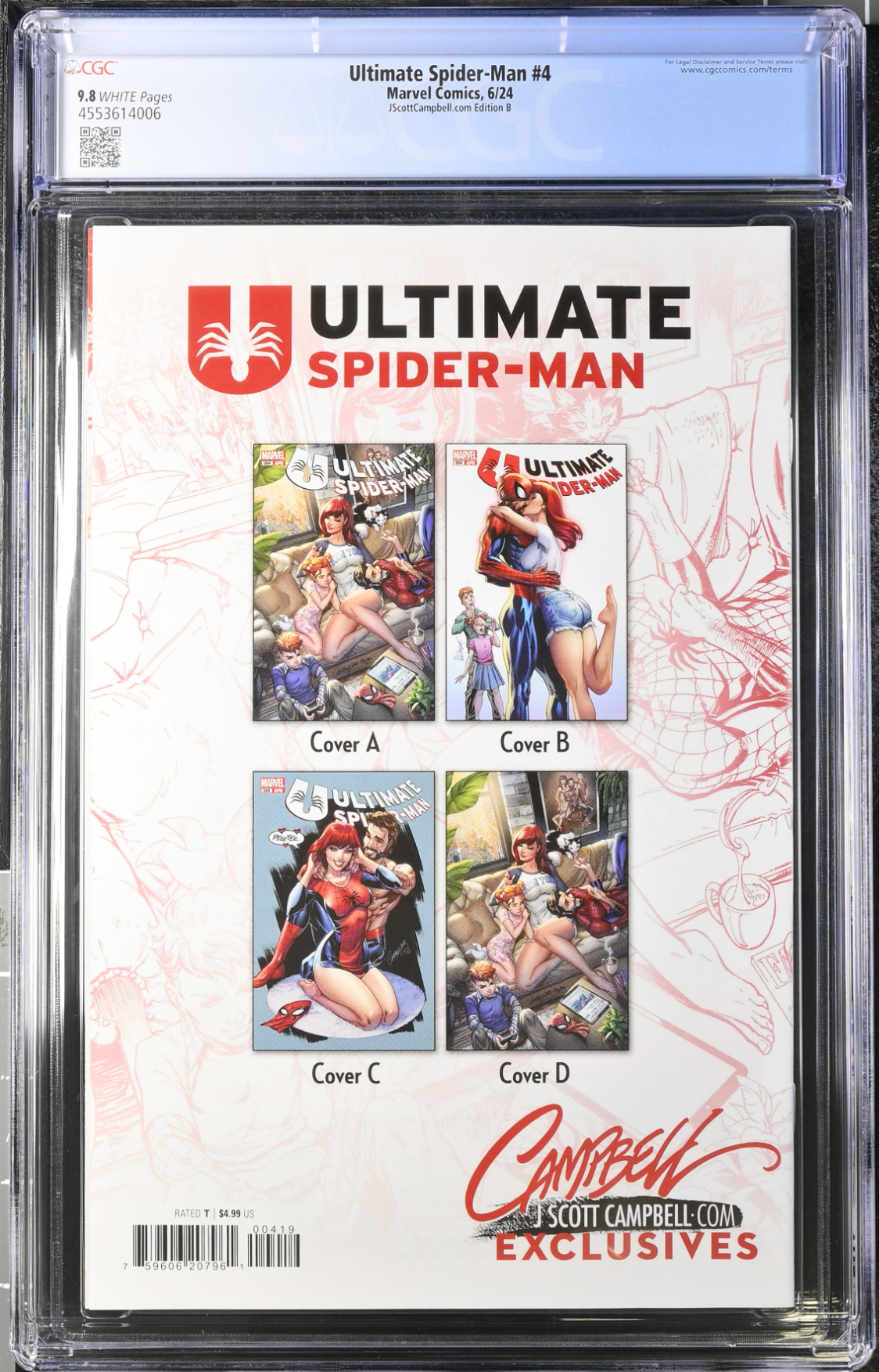 Ultimate Spider-Man #4 J. Scott Campbell Exclusive B CGC 9.8