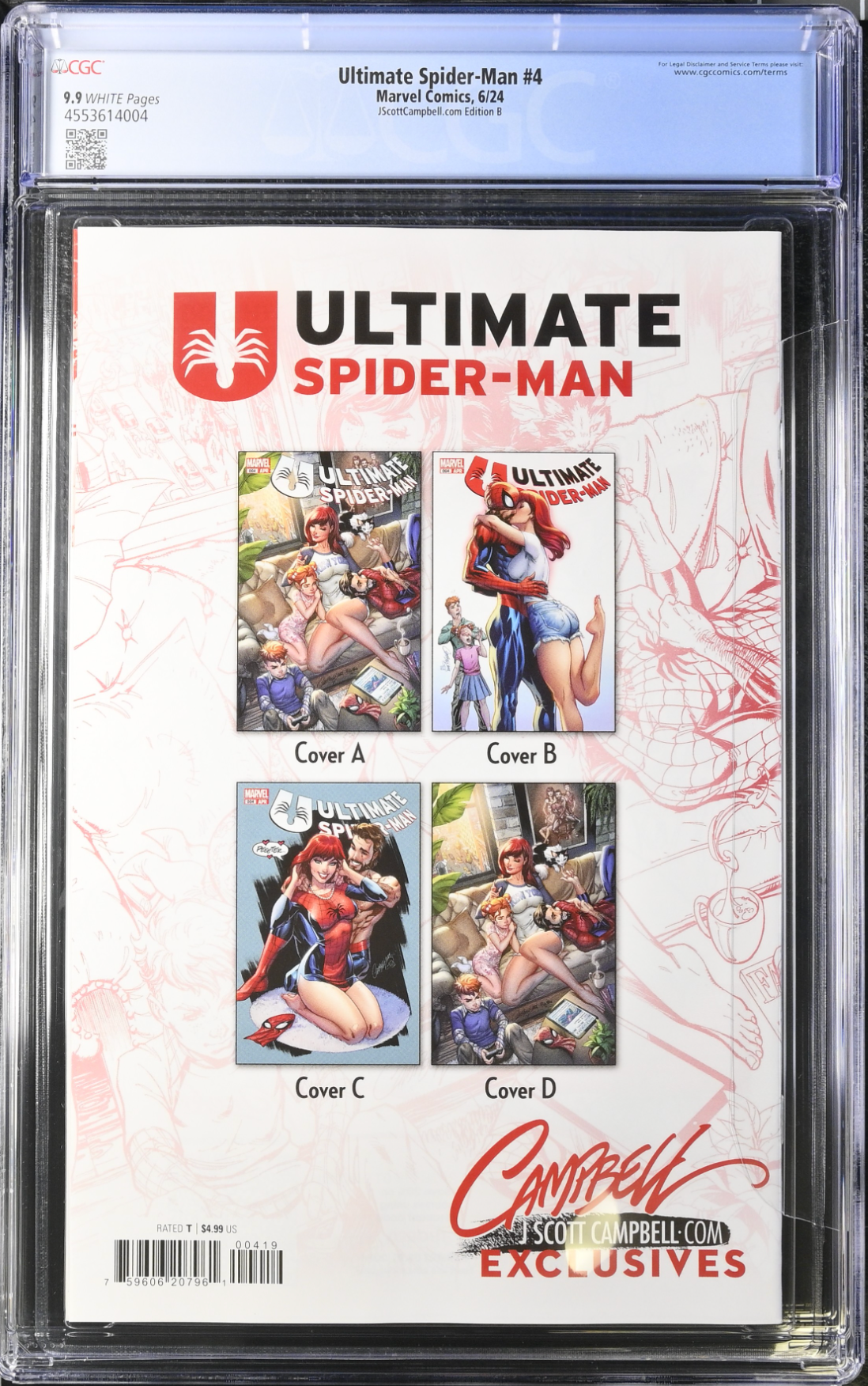 Ultimate Spider-Man #4 J. Scott Campbell Exclusive B CGC 9.9