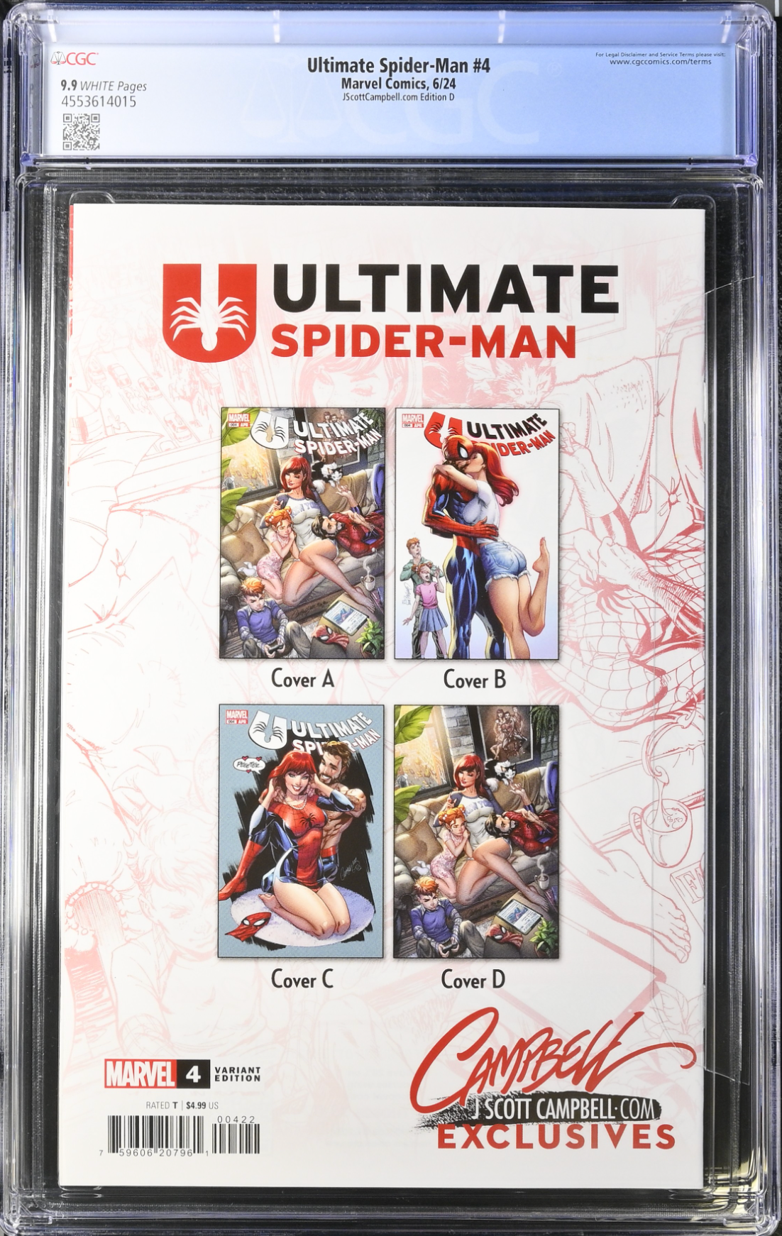 Ultimate Spider-Man #4 J. Scott Campbell Exclusive D SDDC Virgin CGC 9.9