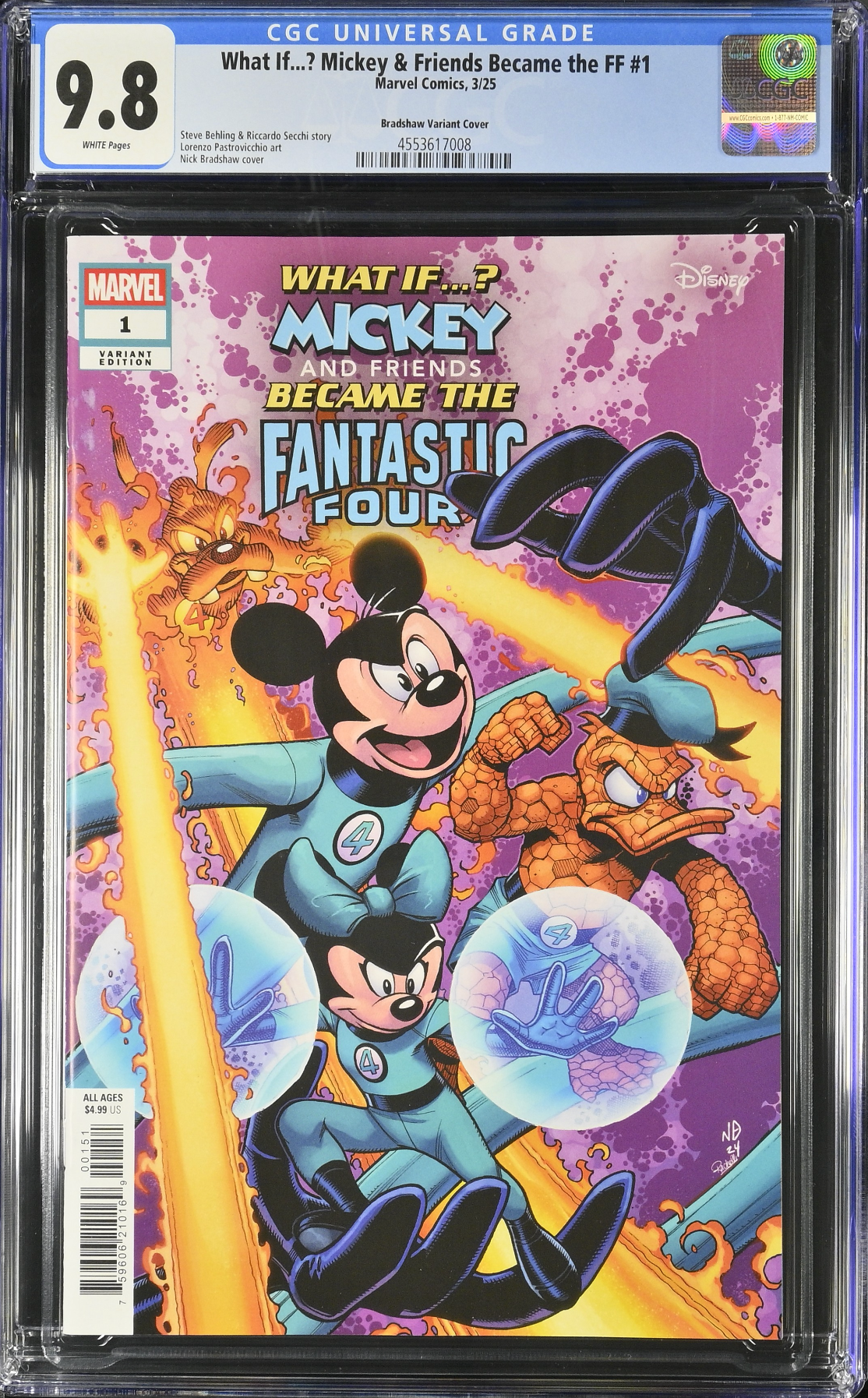 Marvel & Disney: What If...? Mickey & Friends Became the Fantastic Four #1 Bradshaw Variant CGC 9.8