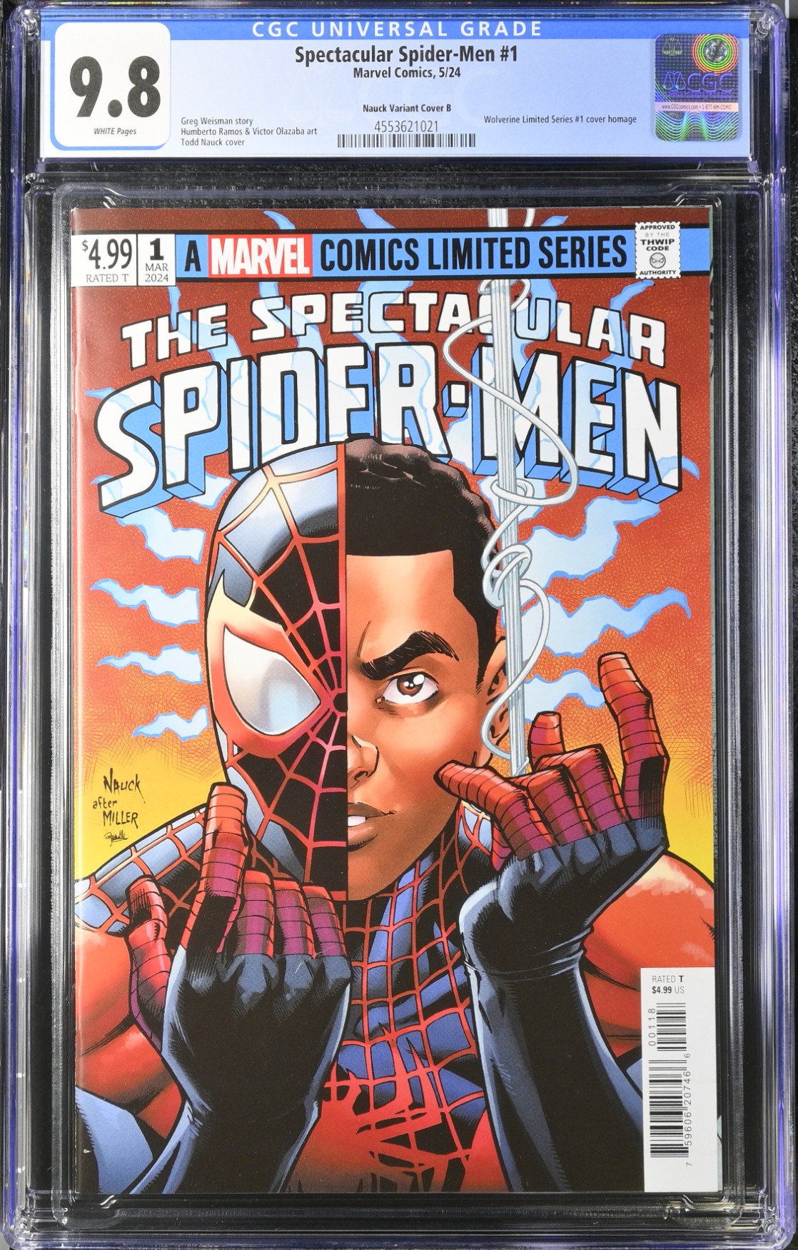 The Spectacular Spider-Men #1 Nauck 1:50 Retailer Incentive Variant CGC 9.8