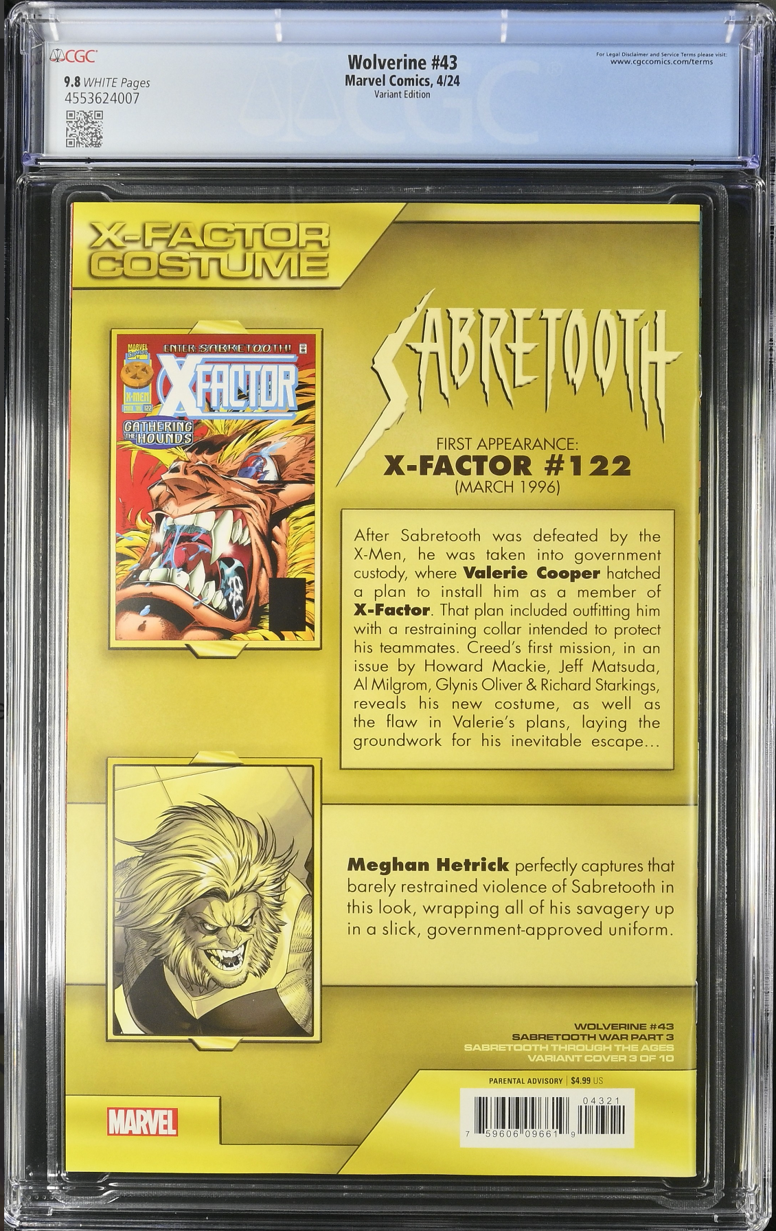 Wolverine #43 Hetrick Variant CGC 9.8