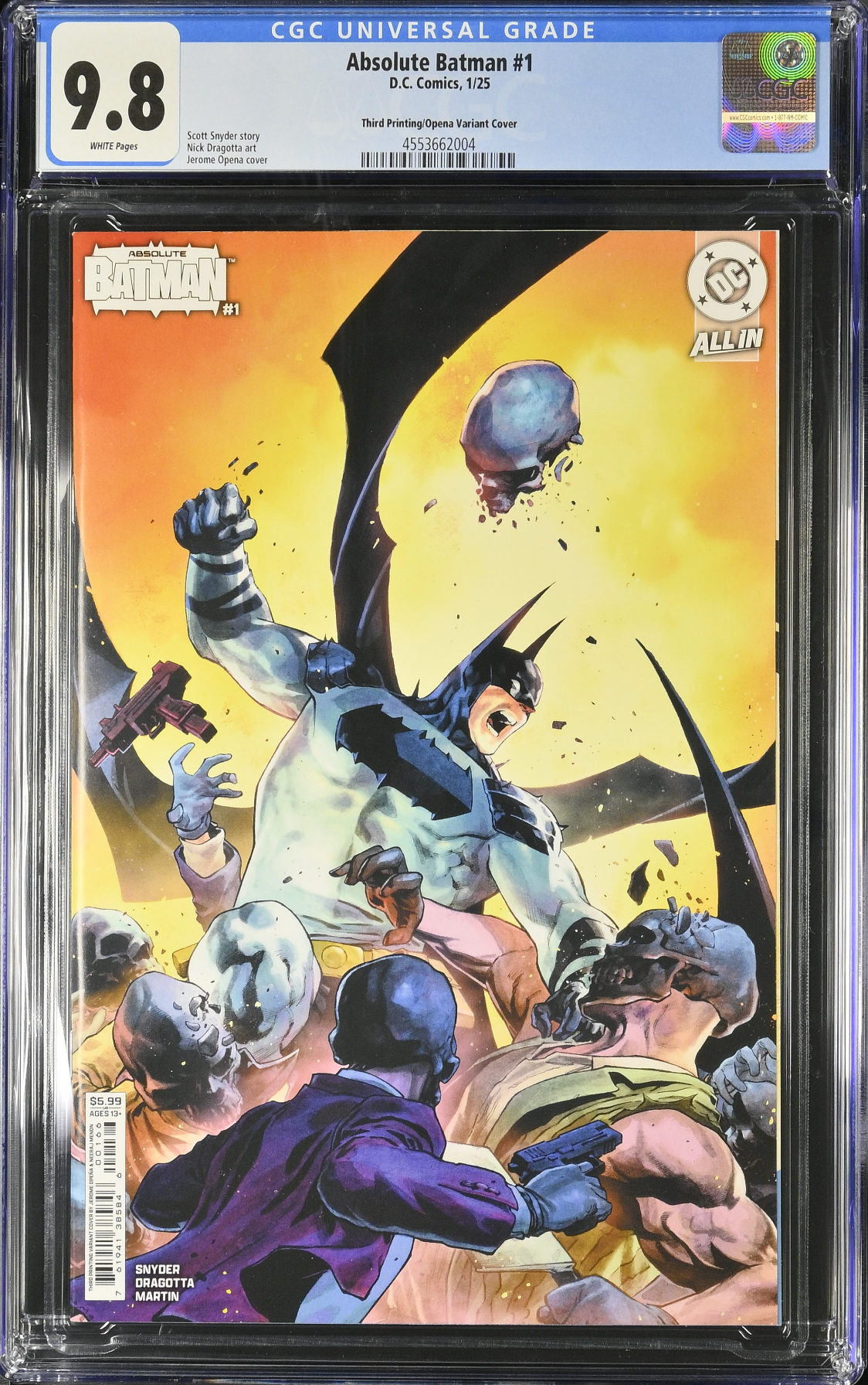 Absolute Batman #1 Third Printing Opena Variant CGC 9.8