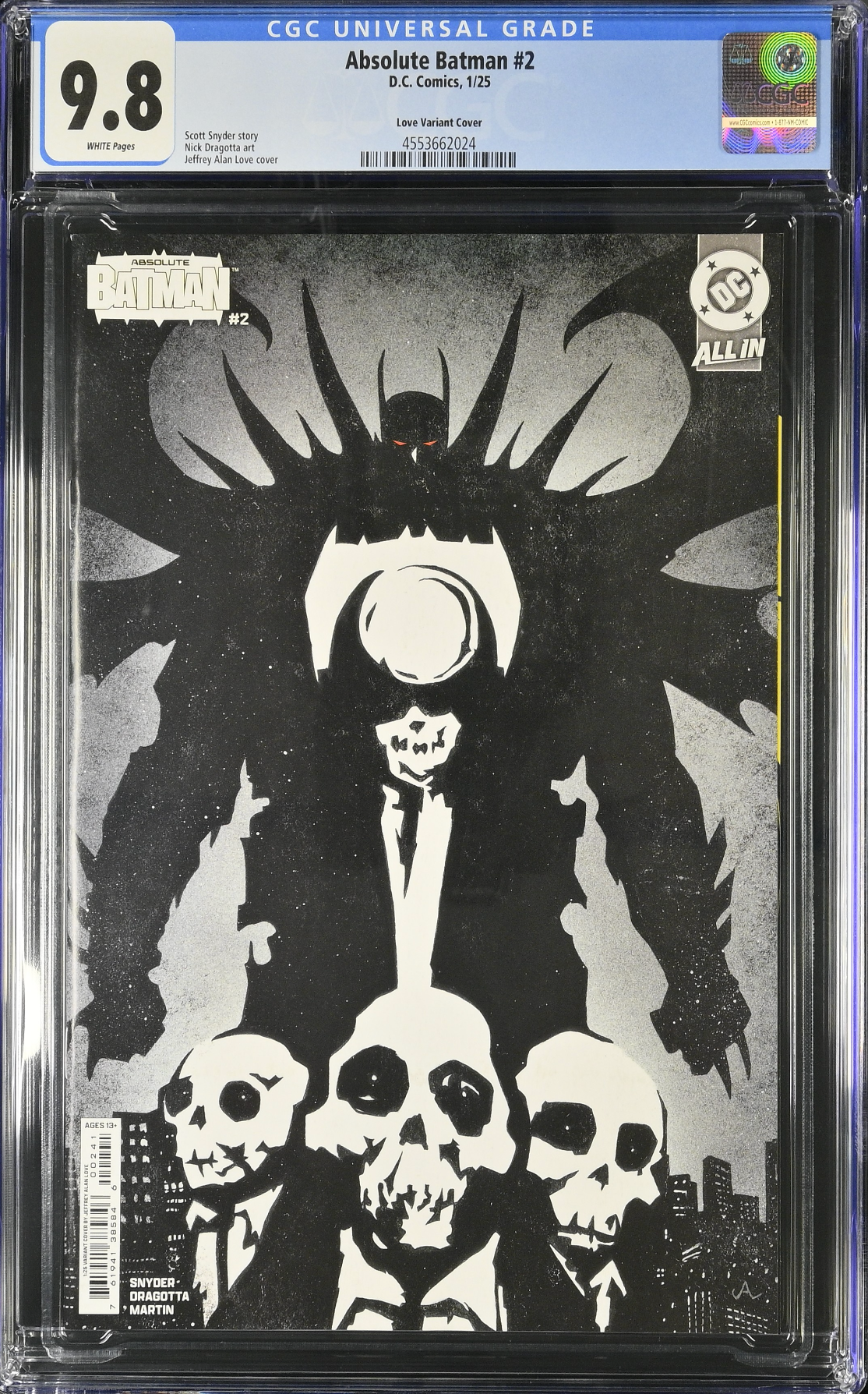 Absolute Batman #2 Love 1:25 Retailer Incentive Variant CGC 9.8