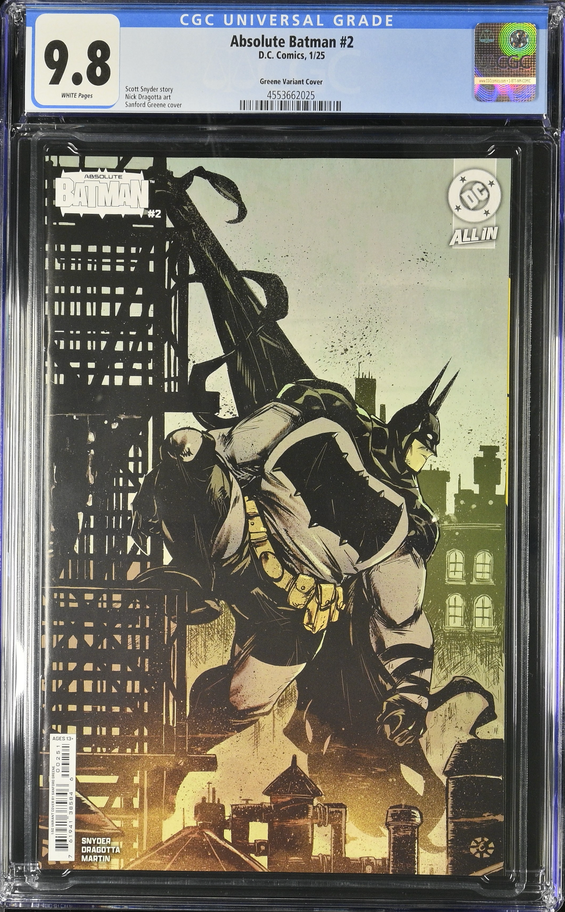 Absolute Batman #2 Greene 1:50 Retailer Incentive Variant CGC 9.8