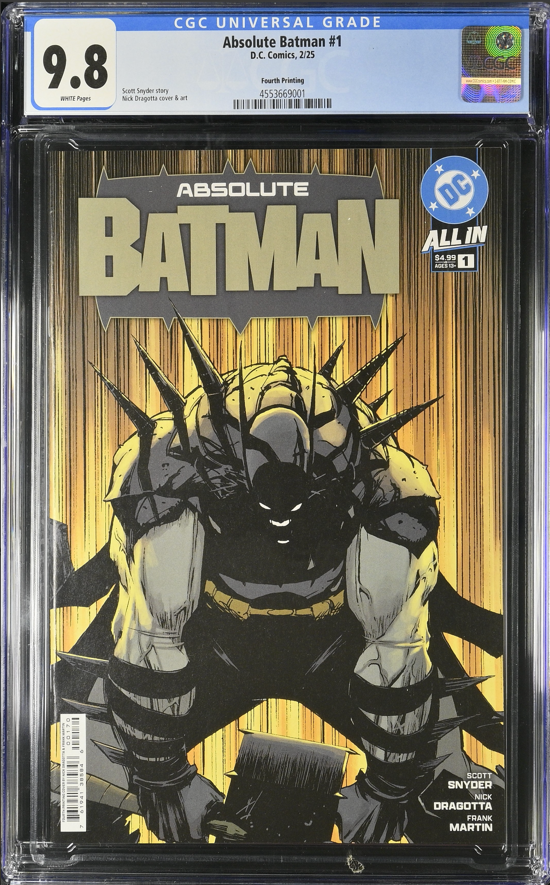 Absolute Batman #1 Fourth Printing CGC 9.8