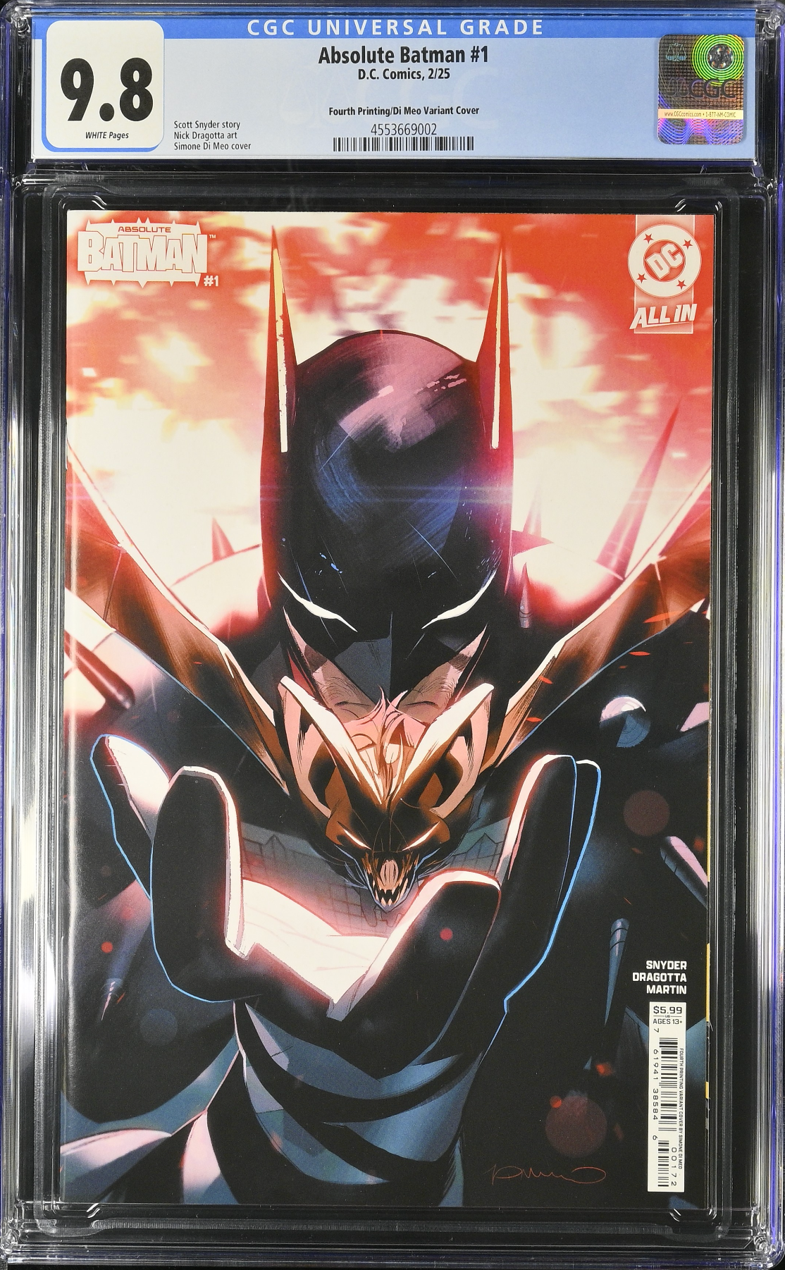 Absolute Batman #1 Fourth Printing Di Meo Variant CGC 9.8