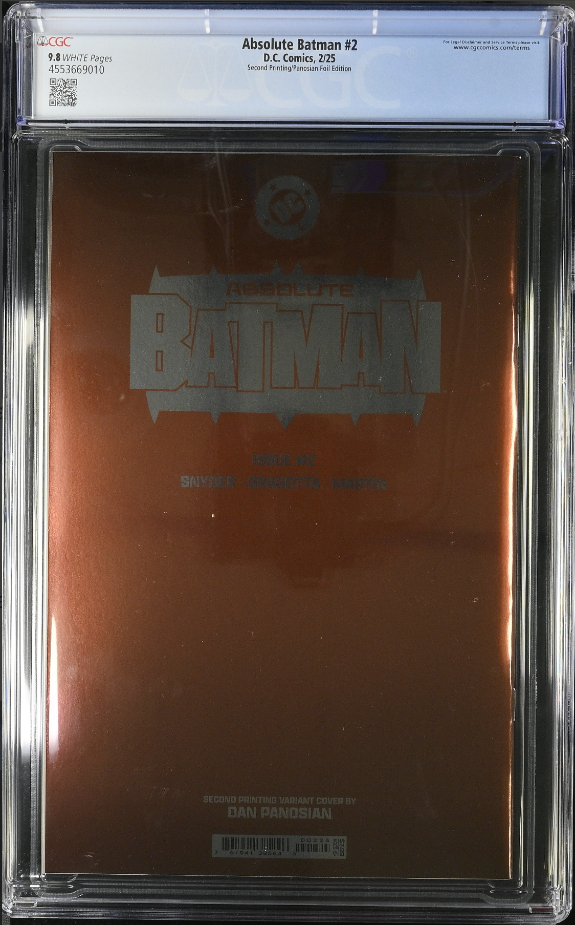 Absolute Batman #2 Second Printing Panosian Foil Variant CGC 9.8