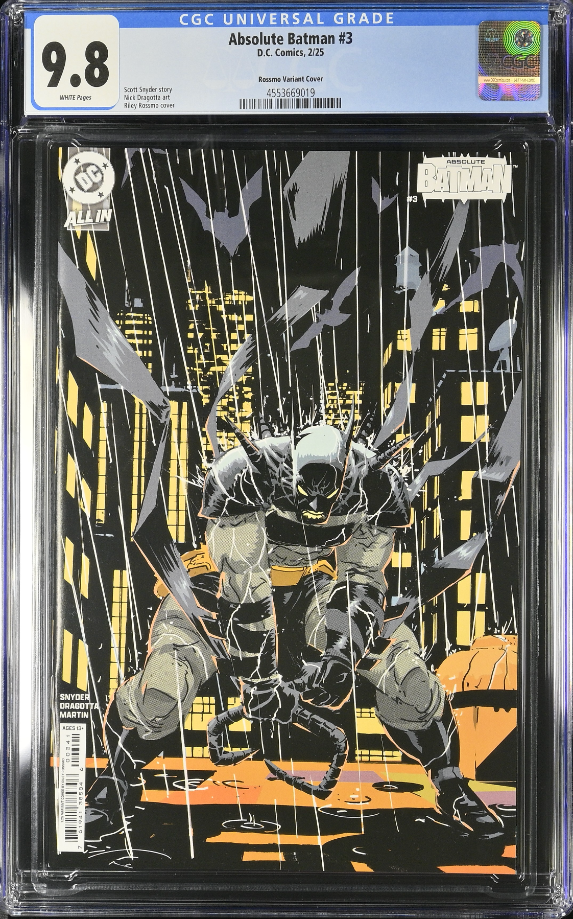 Absolute Batman #3 Rossmo 1:25 Retailer Incentive Variant CGC 9.8