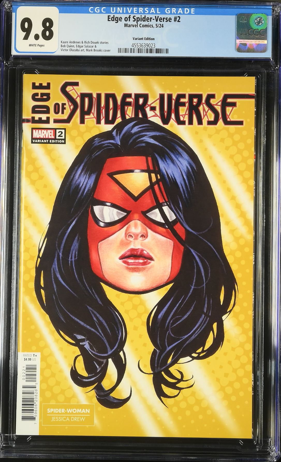 Edge of Spider-Verse (2024) #2 Brooks Headshot Variant CGC 9.8