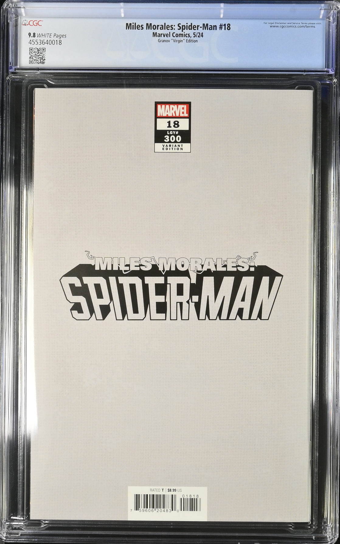 Miles Morales: Spider-Man #18 (#300) Granov 1:50 Virgin Retailer Incentive Variant CGC 9.8