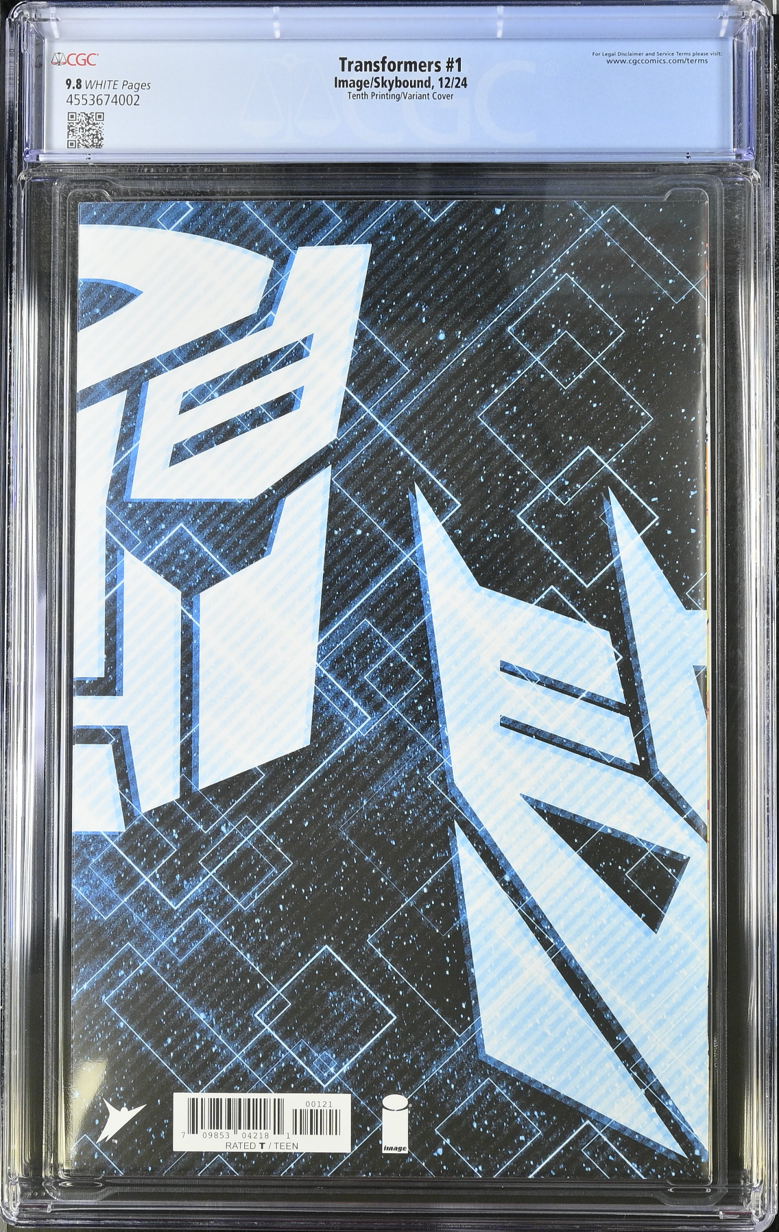Transformers #1 Tenth Printing - Cover B - Starscream Gold Foil Variant CGC 9.8