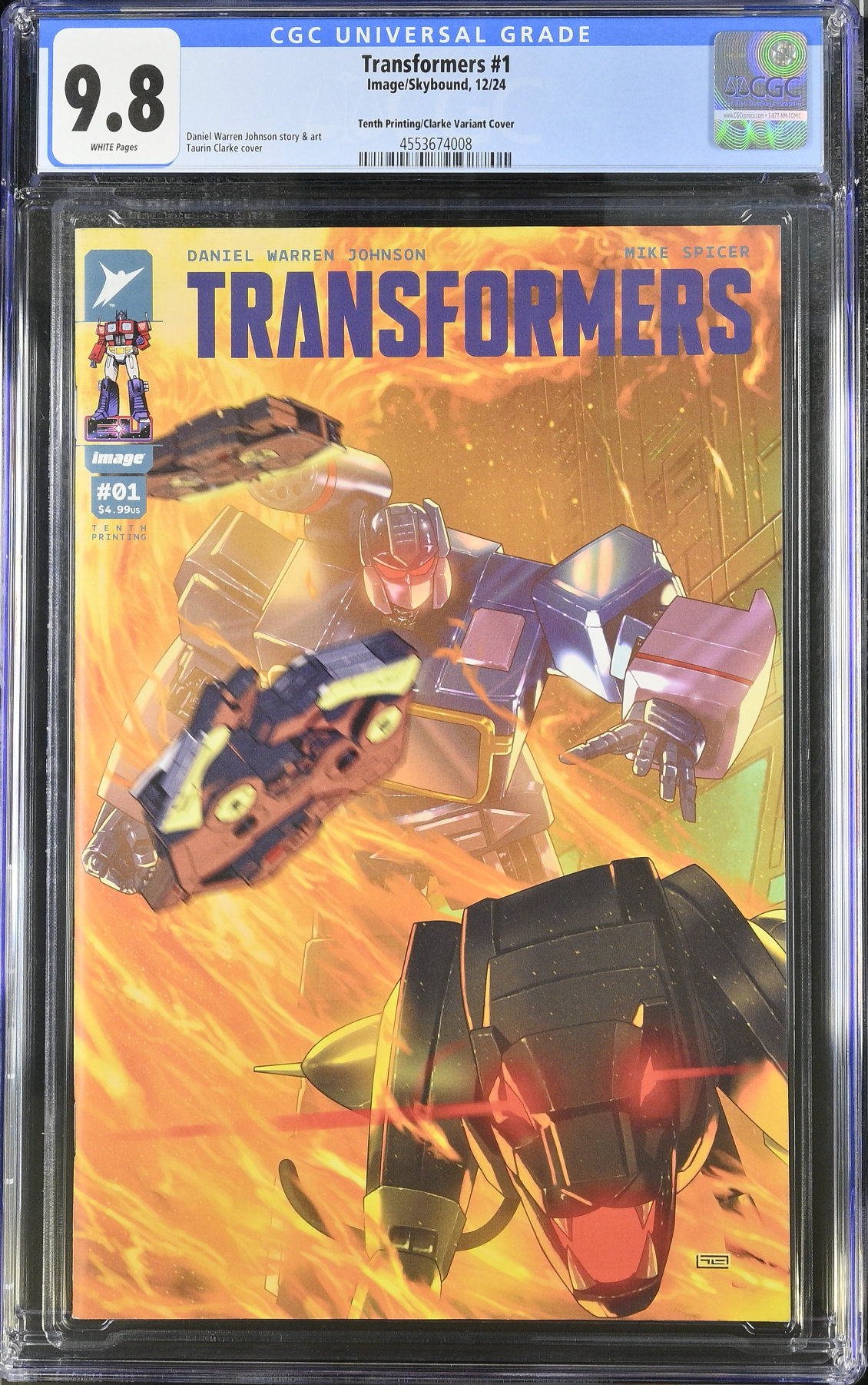 Transformers #1 Tenth Printing - Cover F - Clarke Variant CGC 9.8