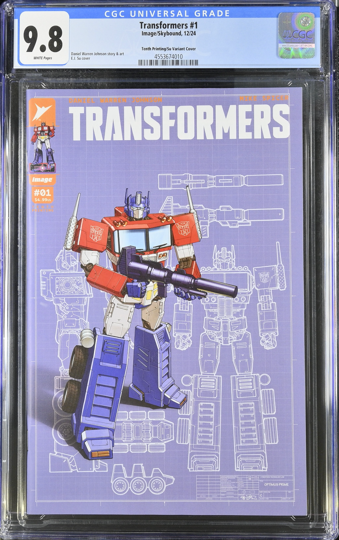 Transformers #1 Tenth Printing - Cover G - Su Variant CGC 9.8