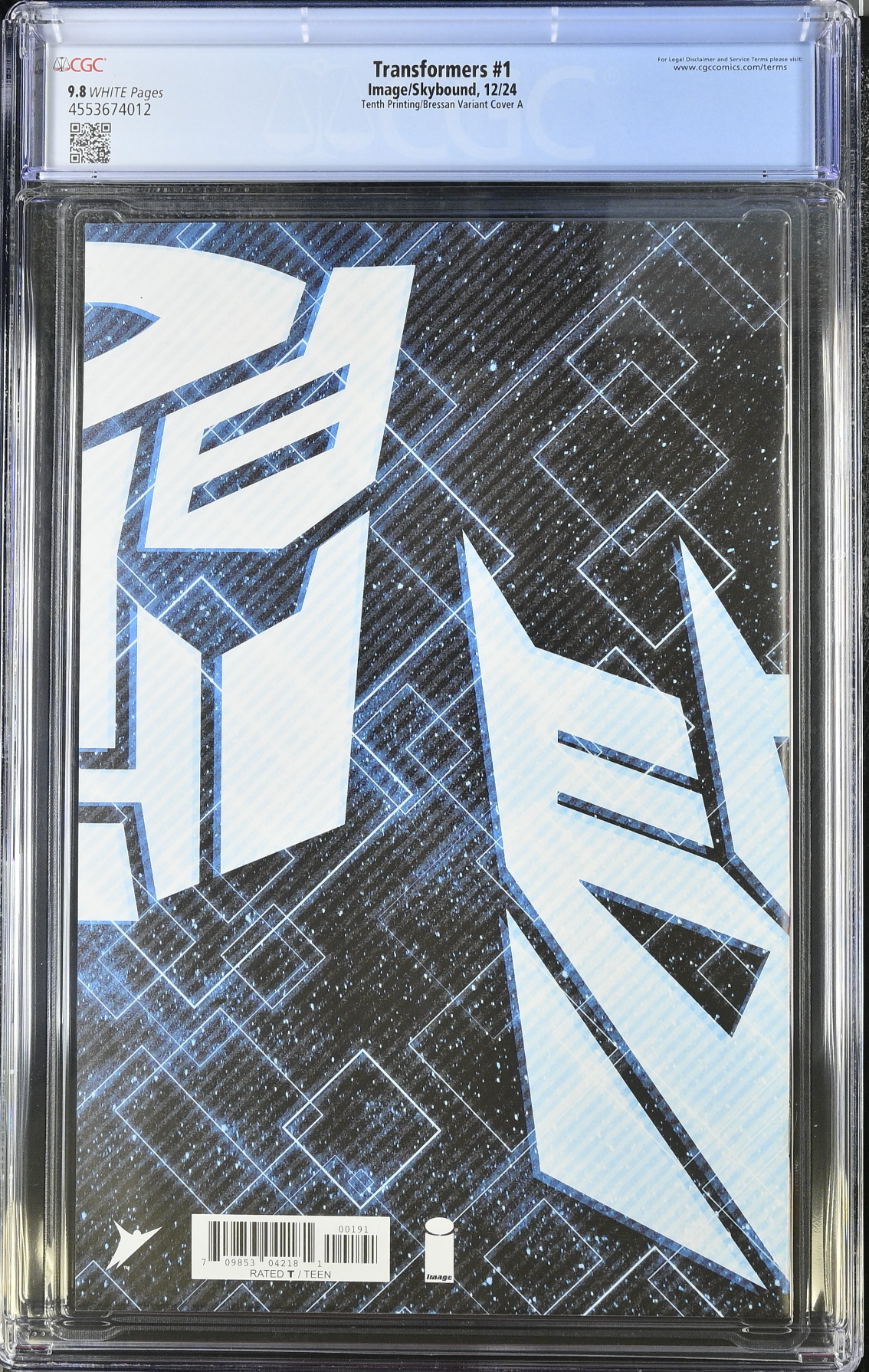 Transformers #1 Tenth Printing - Cover I - Bressan Optimus Prime Connecting Variant CGC 9.8