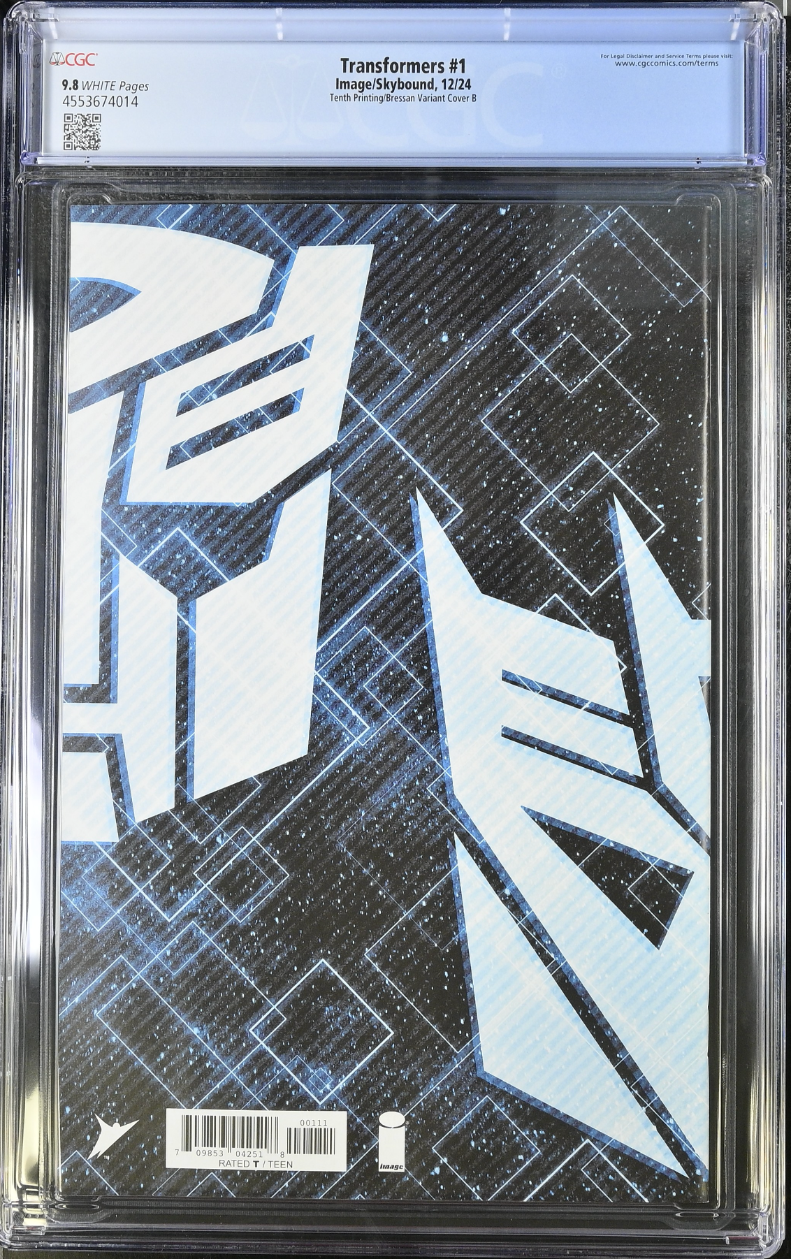 Transformers #1 Tenth Printing - Cover J - Bressan Starscream Connecting Variant CGC 9.8