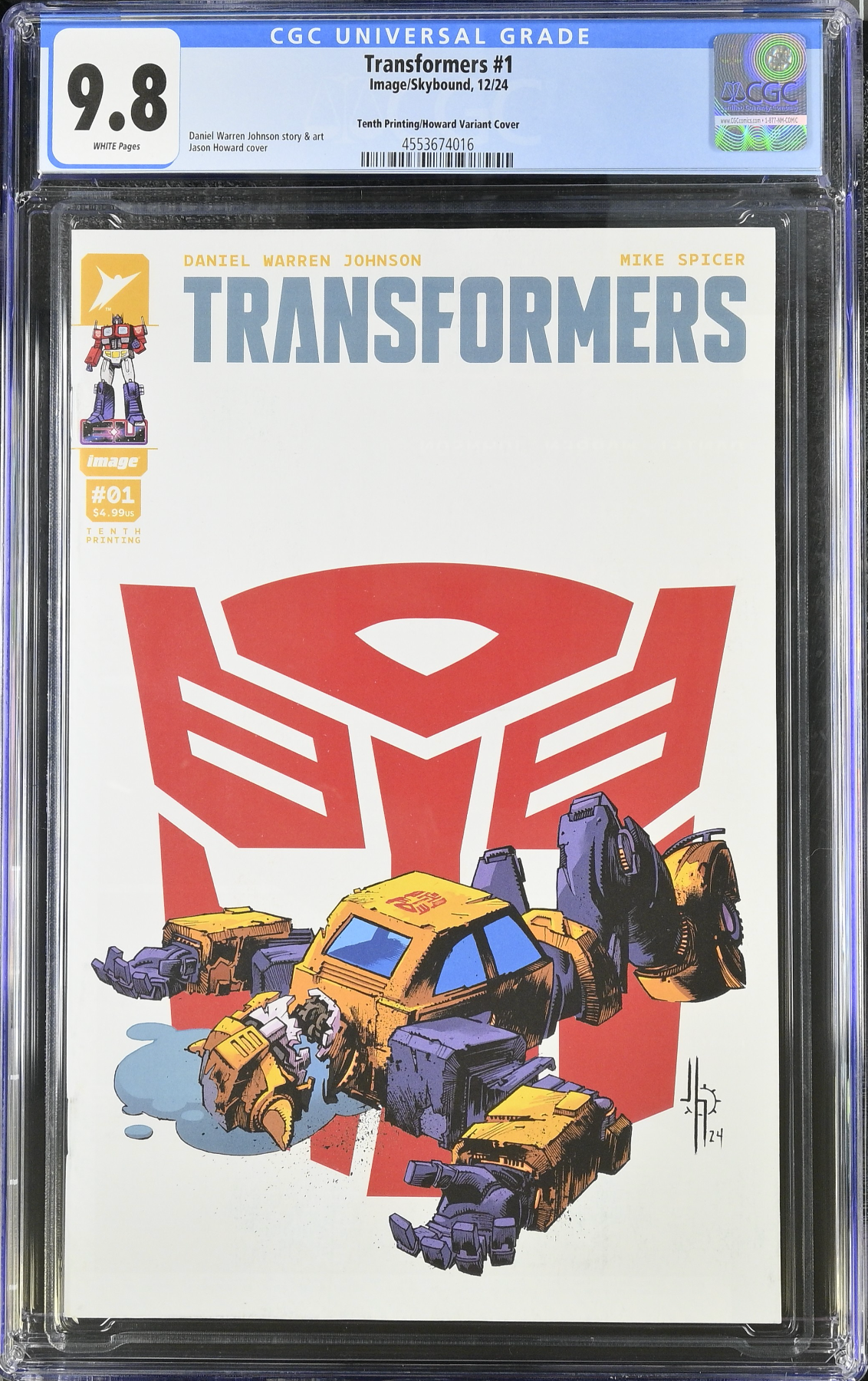 Transformers #1 Tenth Printing - Cover H - Howard Variant CGC 9.8