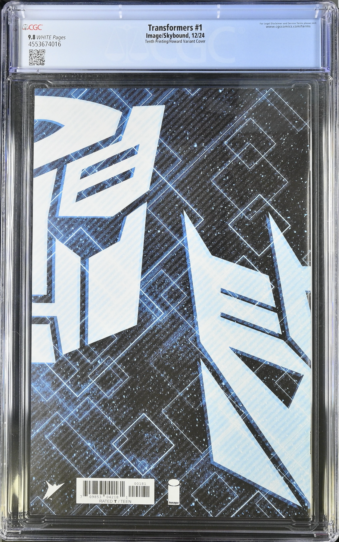 Transformers #1 Tenth Printing - Cover H - Howard Variant CGC 9.8