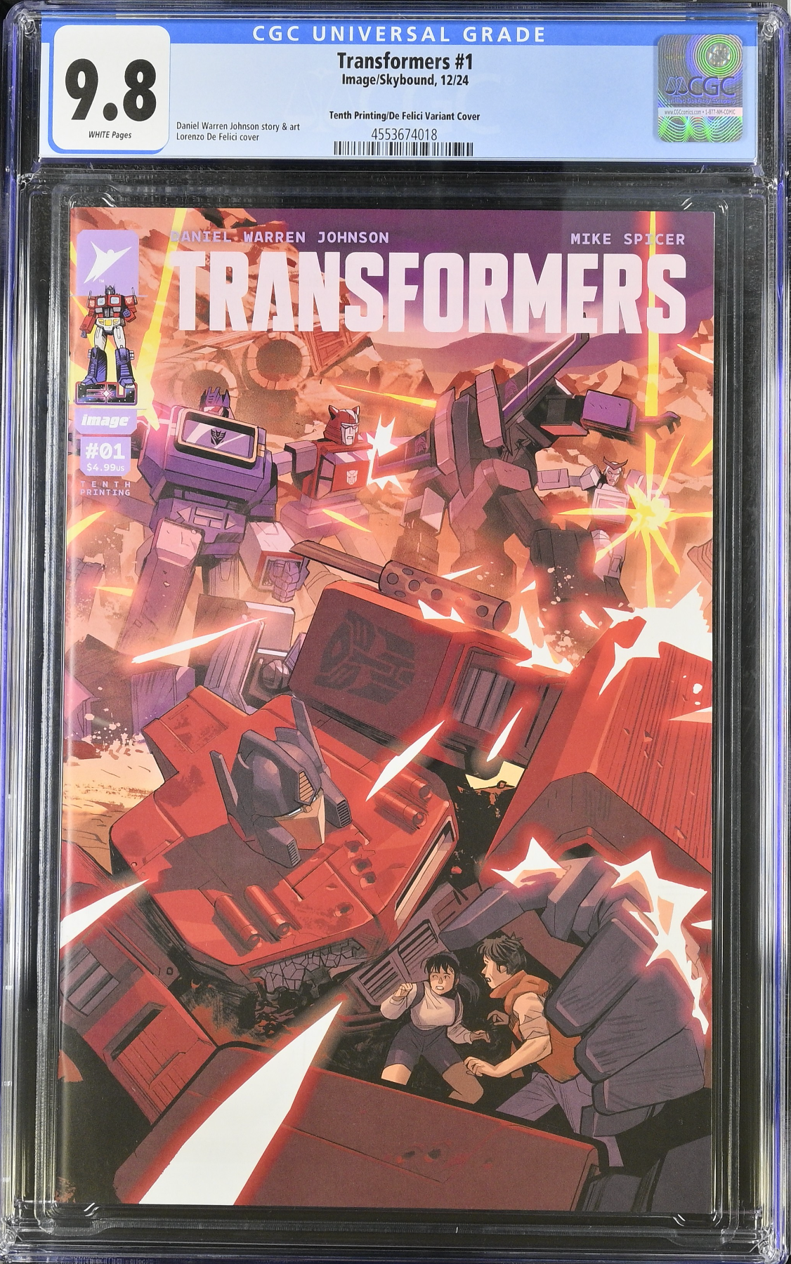 Transformers #1 Tenth Printing - Cover C- De Felici Variant CGC 9.8