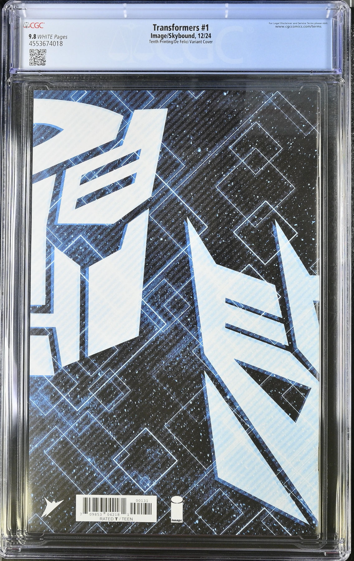 Transformers #1 Tenth Printing - Cover C- De Felici Variant CGC 9.8