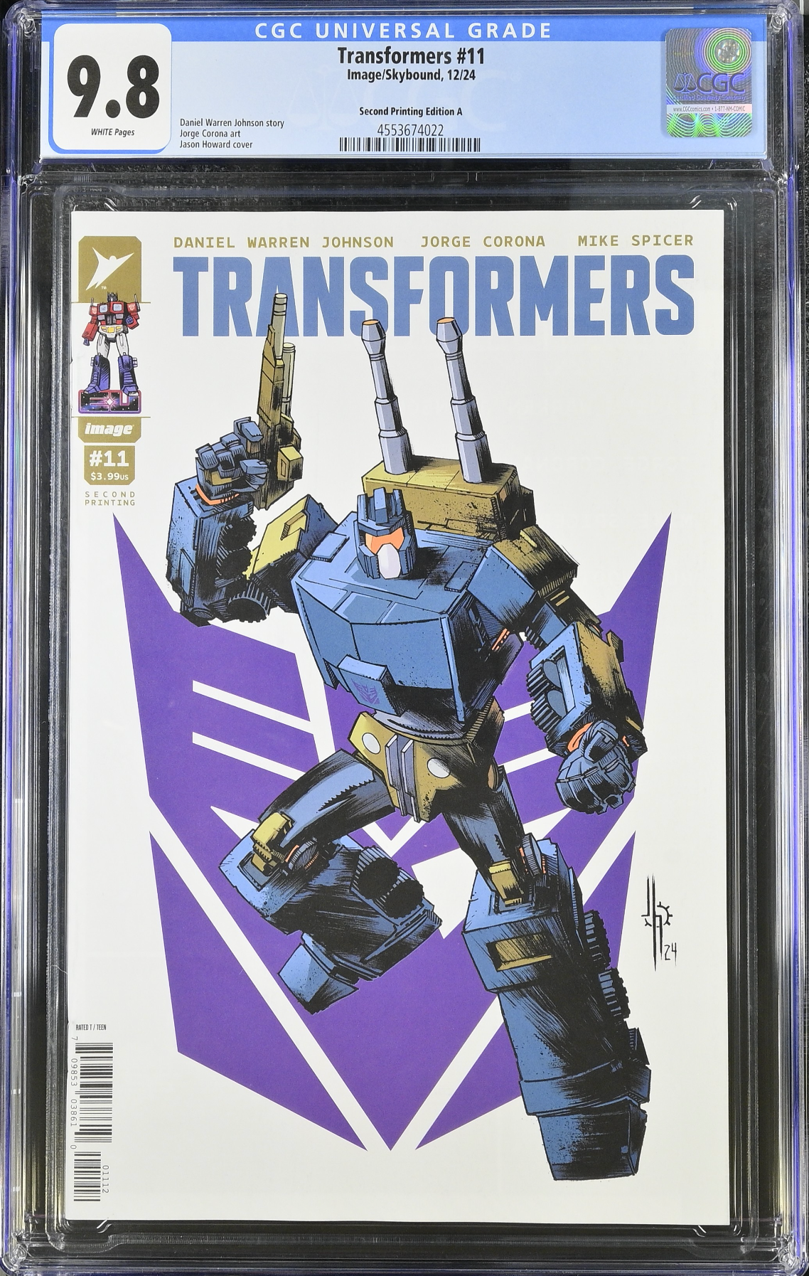 Transformers #11 Second Printing - Cover A - Decepticon CGC 9.8