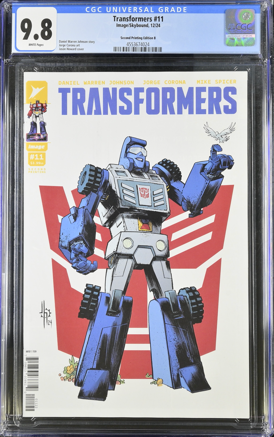 Transformers #11 Second Printing - Cover B - Autobot Variant CGC 9.8