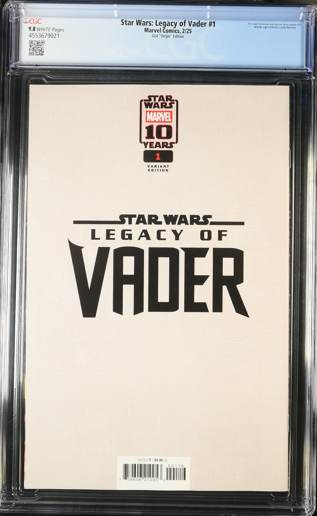 Star Wars: Legacy of Vader #1 Gist 1:100 Retailer Incentive Variant CGC 9.8