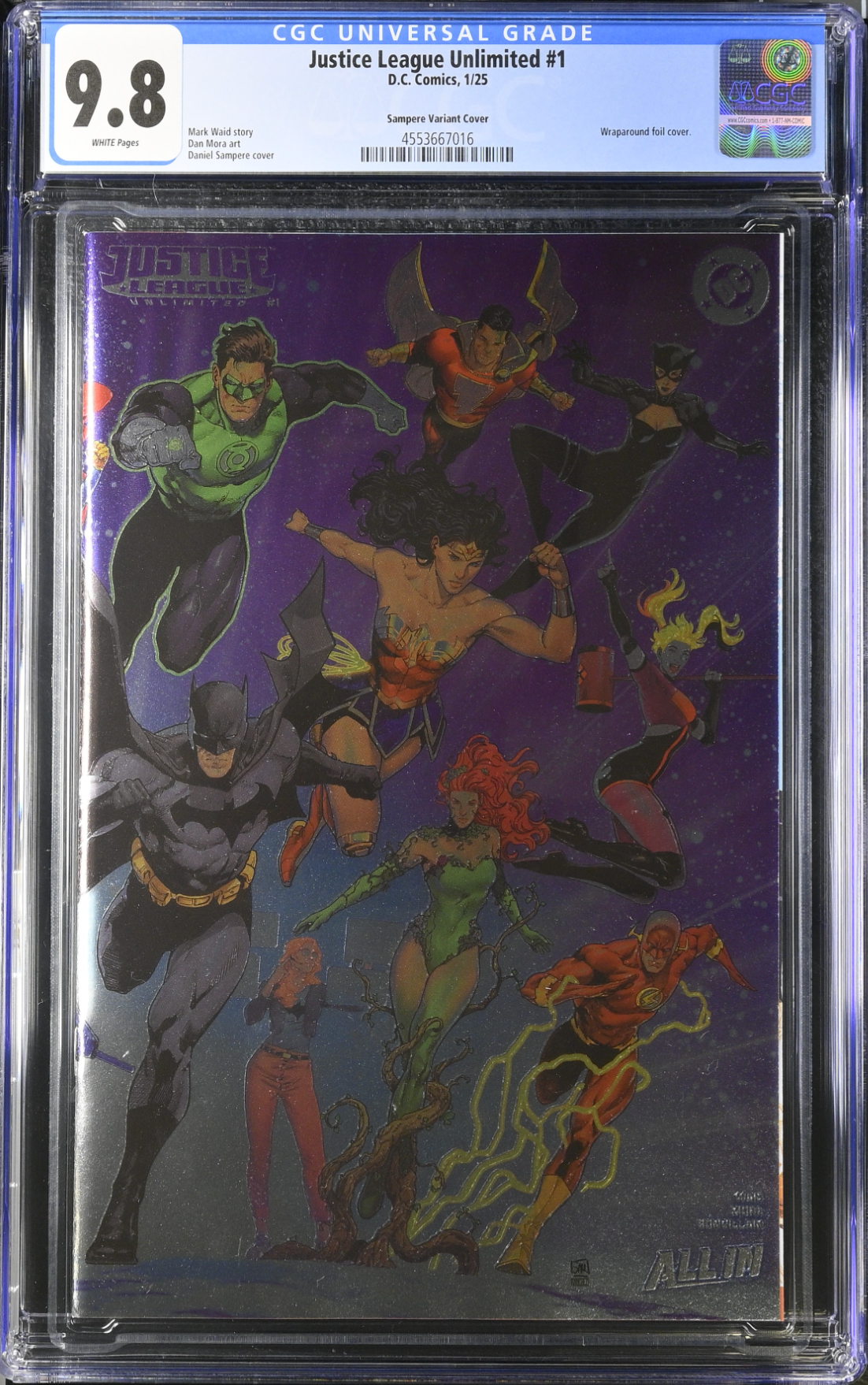 Justice League Unlimited #1 Sampere Wraparound Foil Variant CGC 9.8