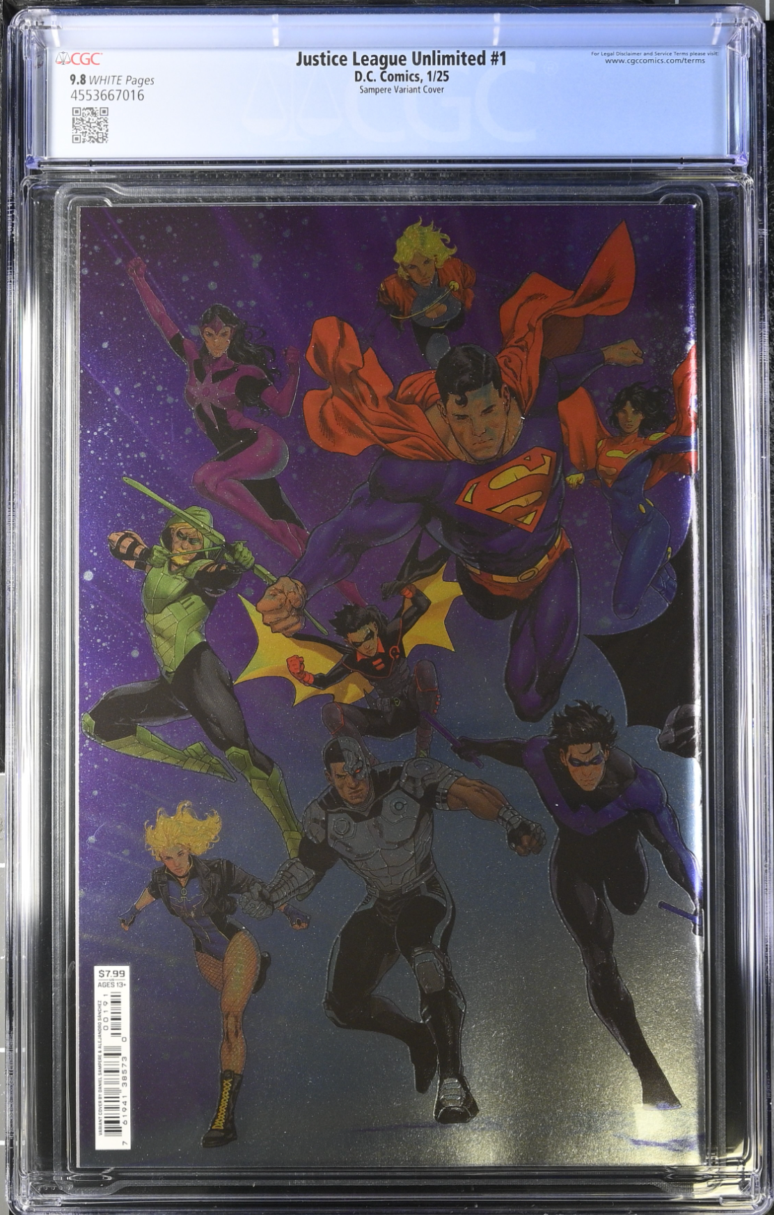 Justice League Unlimited #1 Sampere Wraparound Foil Variant CGC 9.8