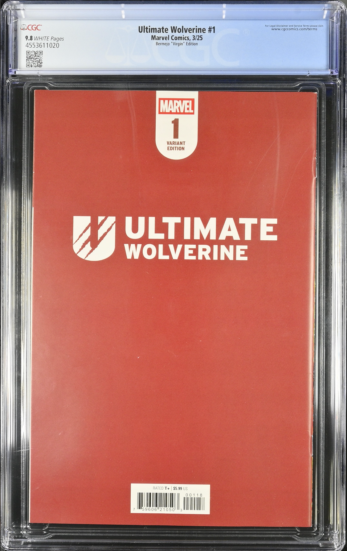 Ultimate Wolverine #1 Bermejo 1:100 Virgin Retailer Incentive Variant CGC 9.8