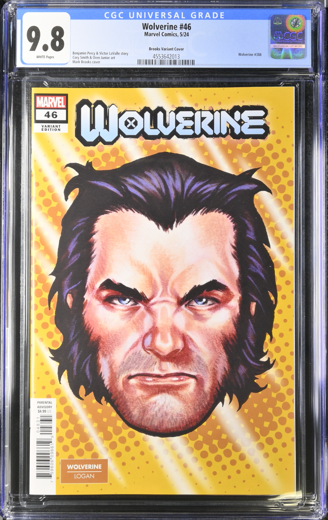 Wolverine #46 Brooks Headshot Variant CGC 9.8