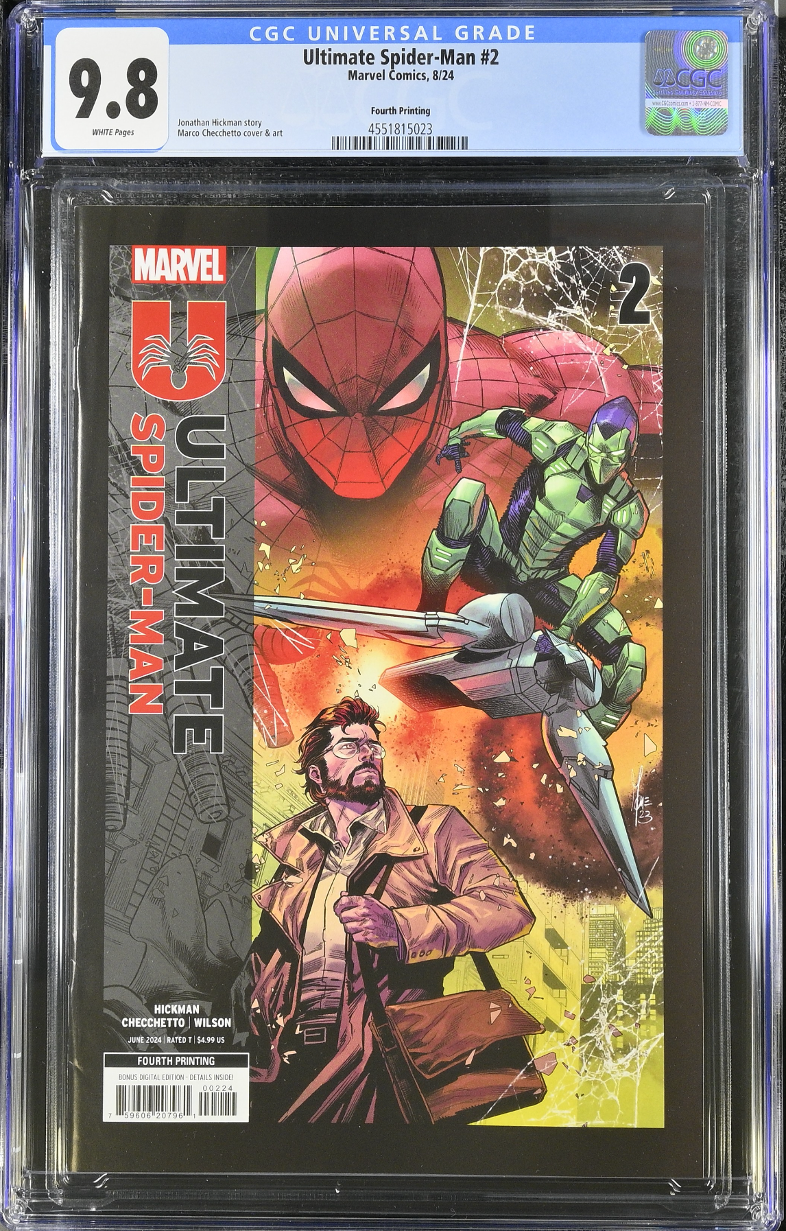 Ultimate Spider-Man #2 Fourth Printing Checchetto Variant CGC 9.8