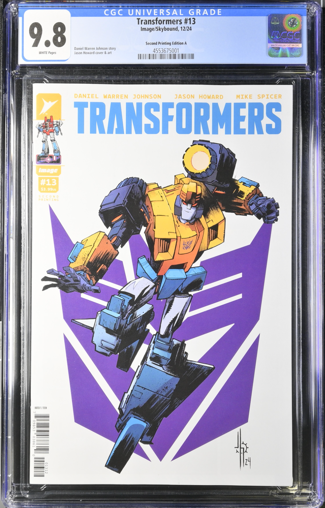 Transformers #13 Second Printing - Cover A - Decepticon CGC 9.8