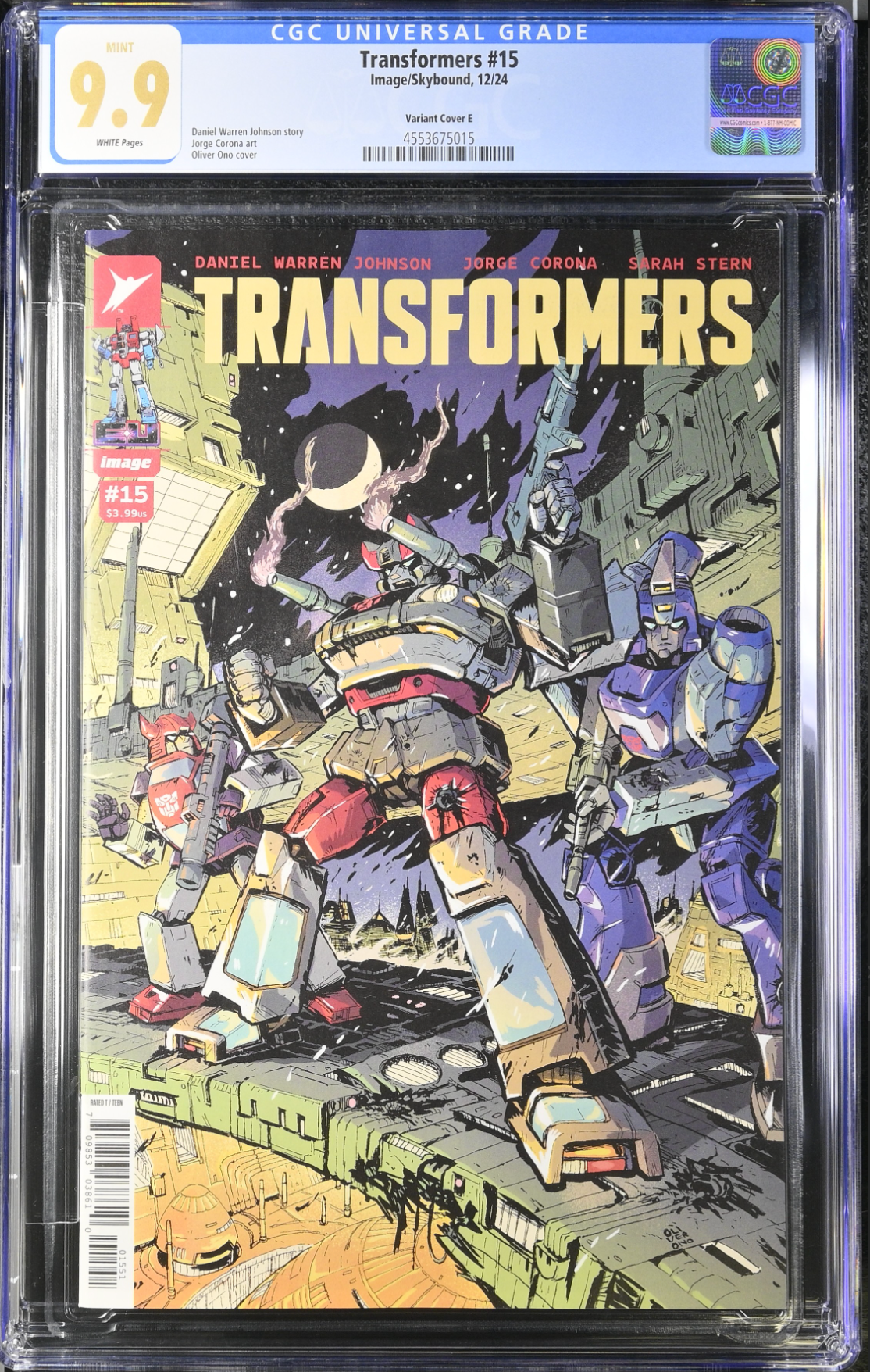 Transformers #15 Ono 1:50 Spoiler Retailer Incentive Variant CGC 9.9