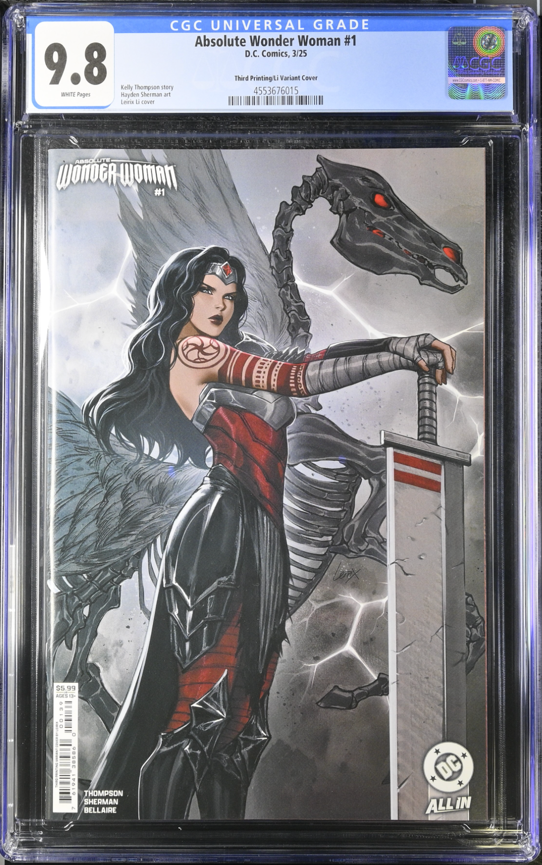 Absolute Wonder Woman #1 Third Printing Li Variant CGC 9.8