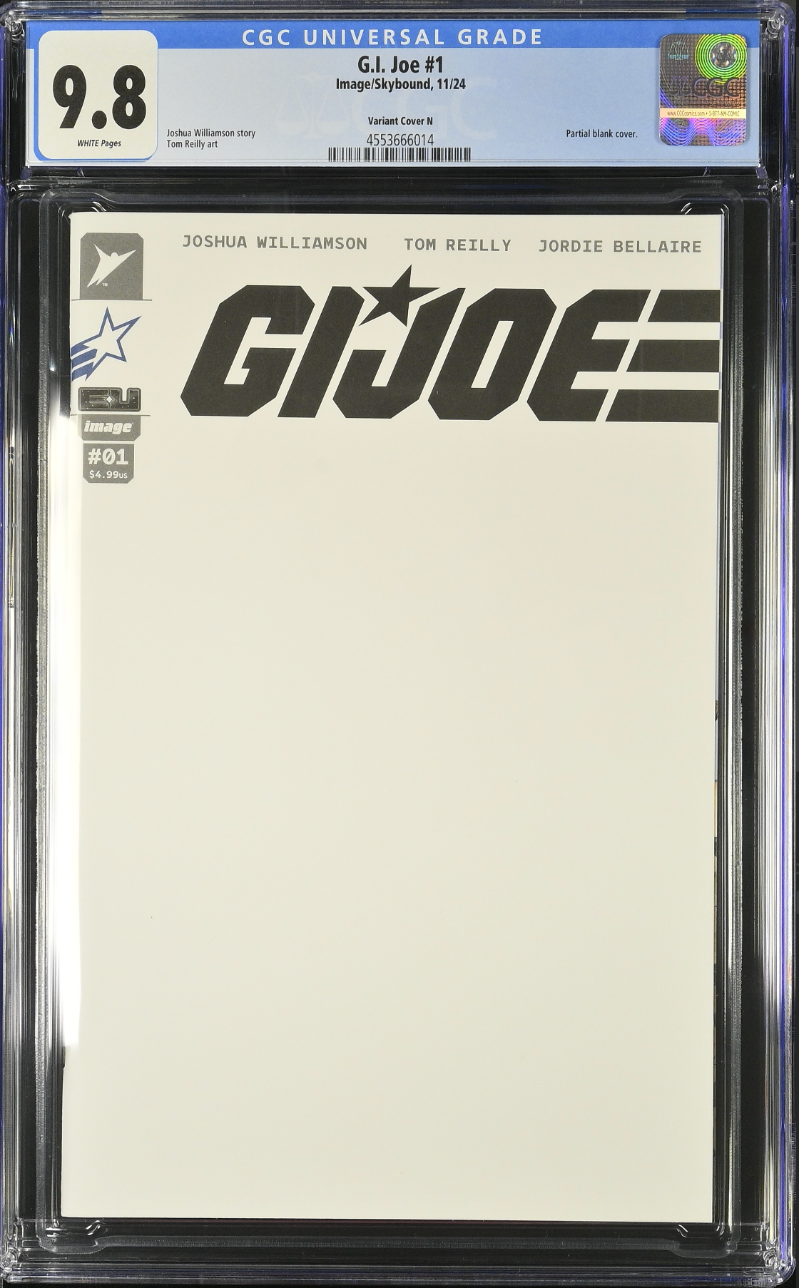 G.I. Joe #1 - Cover N - "G.I. Joe" Blank Sketch Variant CGC 9.8